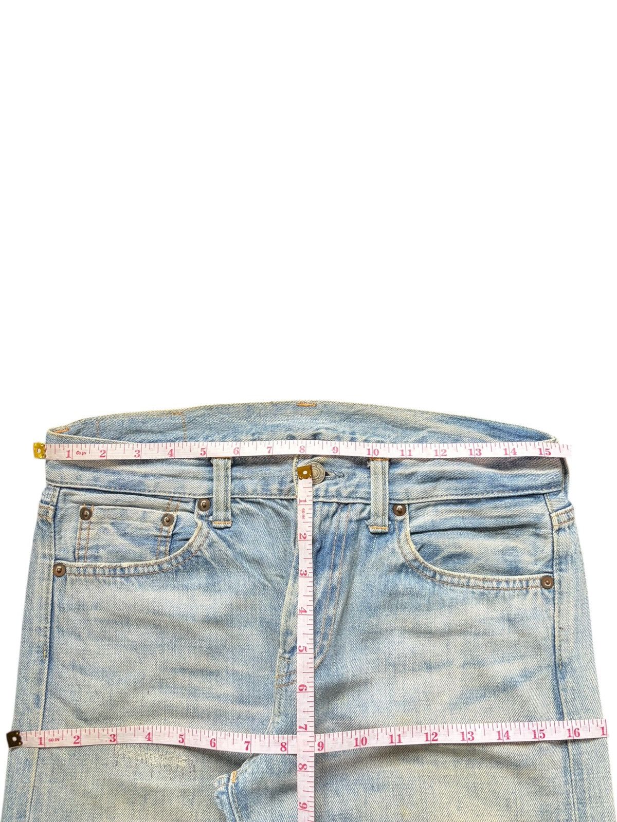 Eternal Vintage Eternal Deep Blue Selvedge Distressed Jeans Size 31" - 6 Thumbnail
