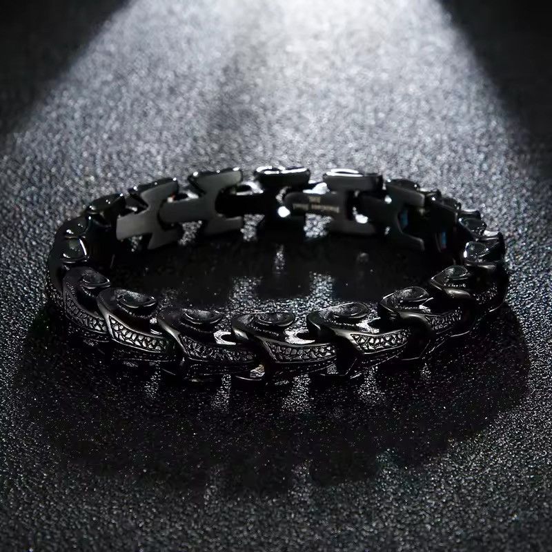 Other Black Stainless Steel Dragon Grain Wrap Bracelets Size ONE SIZE - 3 Thumbnail