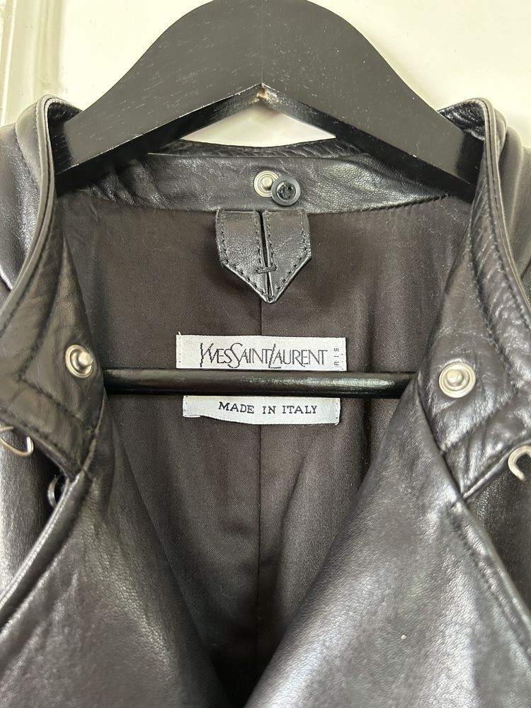 Yves Saint Laurent Yves Saint Laurent Vintage Leather Coat Jacket Size US M / EU 48-50 / 2 - 2 Thumbnail