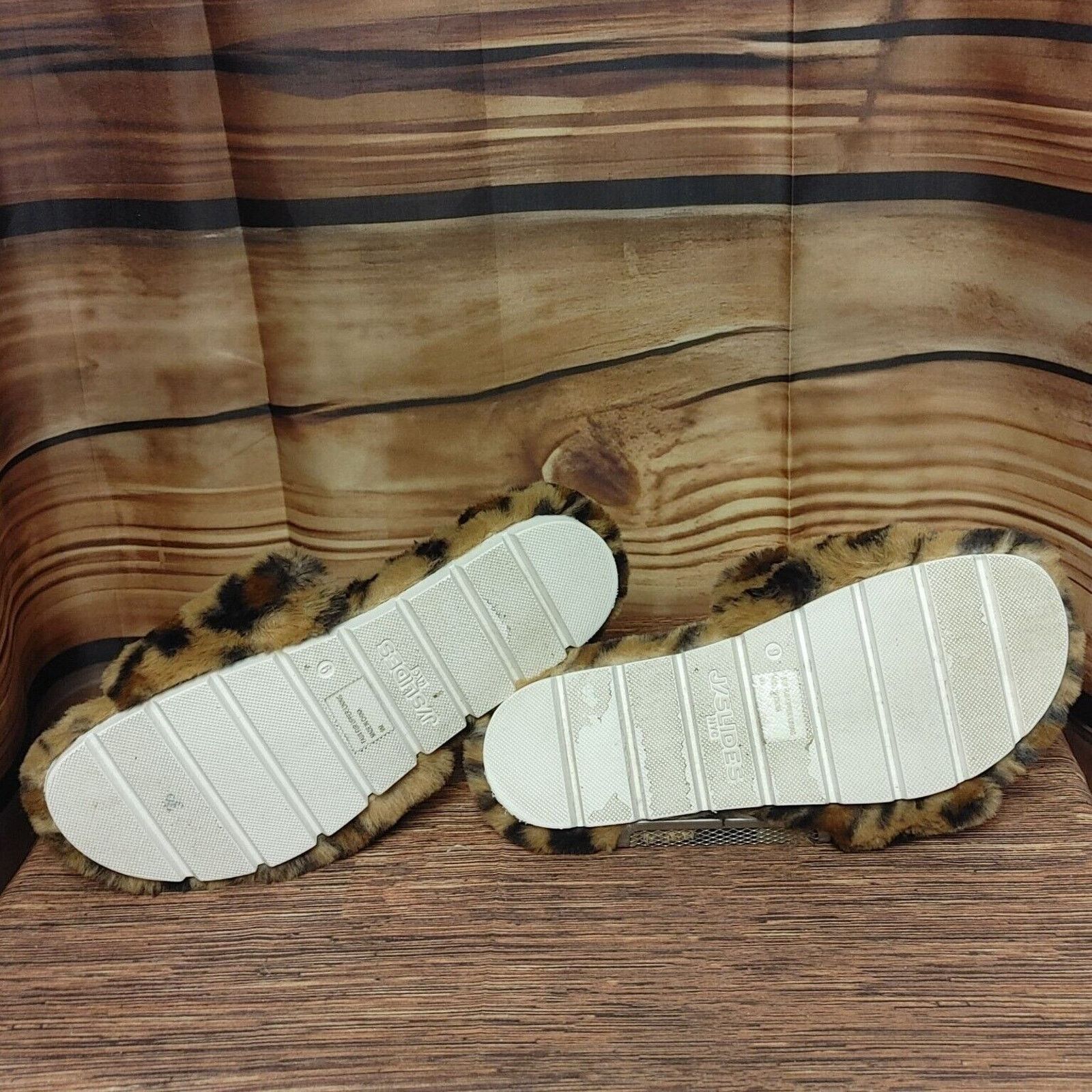 Other J/Slides NYC Women's Cheetah Print Faux Fur Slipper Slides 9 Size US 9 / IT 39 - 3 Thumbnail