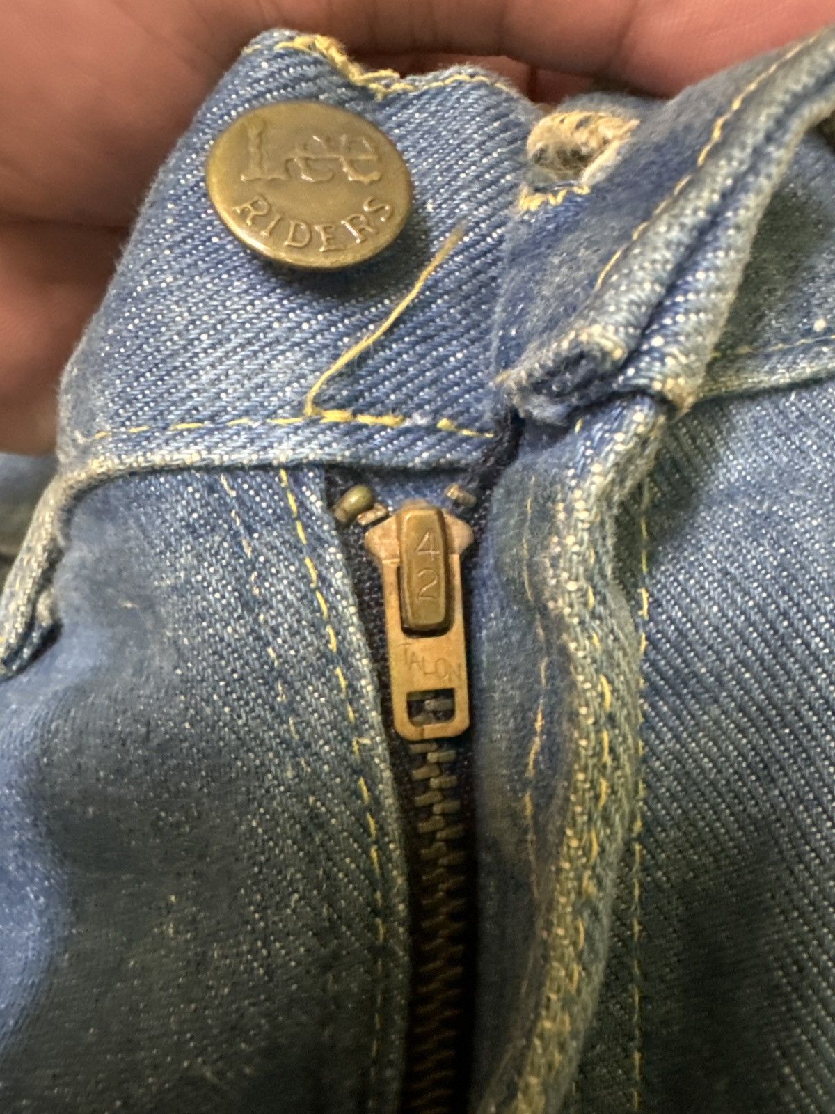 Lee Vintage Flared Lee Raider Talon Zipper Faded Denim Size US 28 / EU 44 - 16 Thumbnail