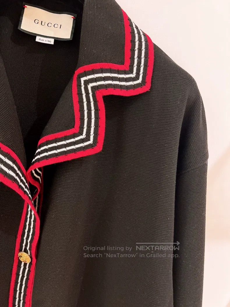 Gucci Gucci Navy-style black knitted jacket Size S / US 4 / IT 40 - 3 Thumbnail
