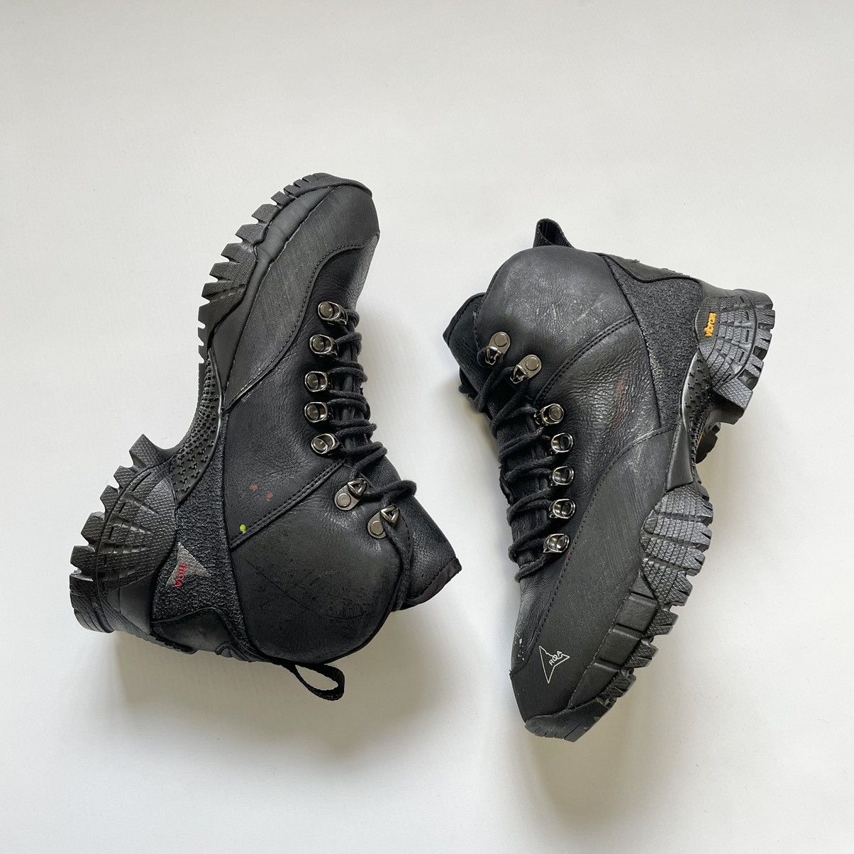 ROA Black Leather ‘Paint Splat’ Andreas Boots Size US 7 / IT 37 - 16 Thumbnail