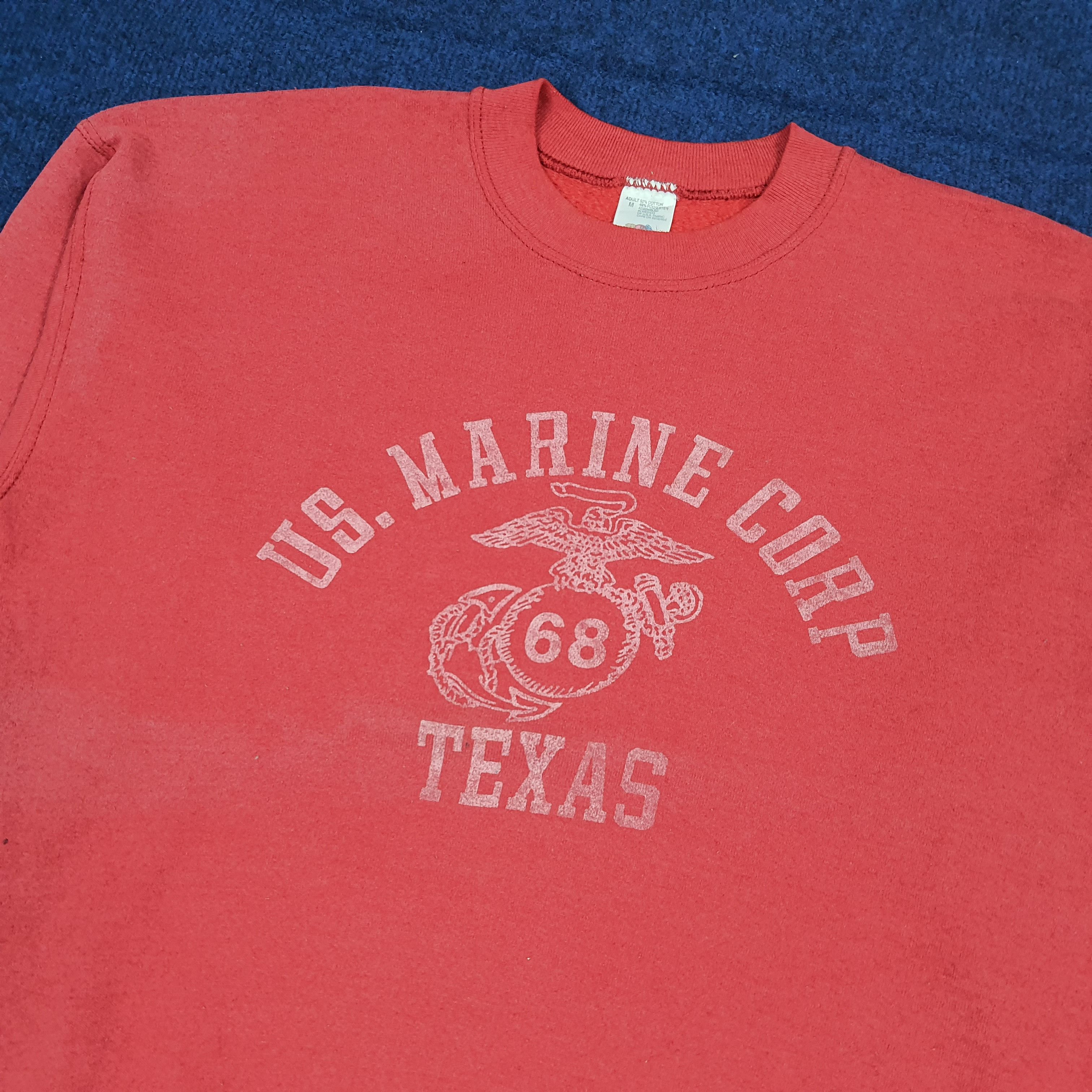 Fruit Of The Loom Vintage US Marine Corp Red Texas 68 USMC Military C278N29 Size US M / EU 48-50 / 2 - 2 Thumbnail