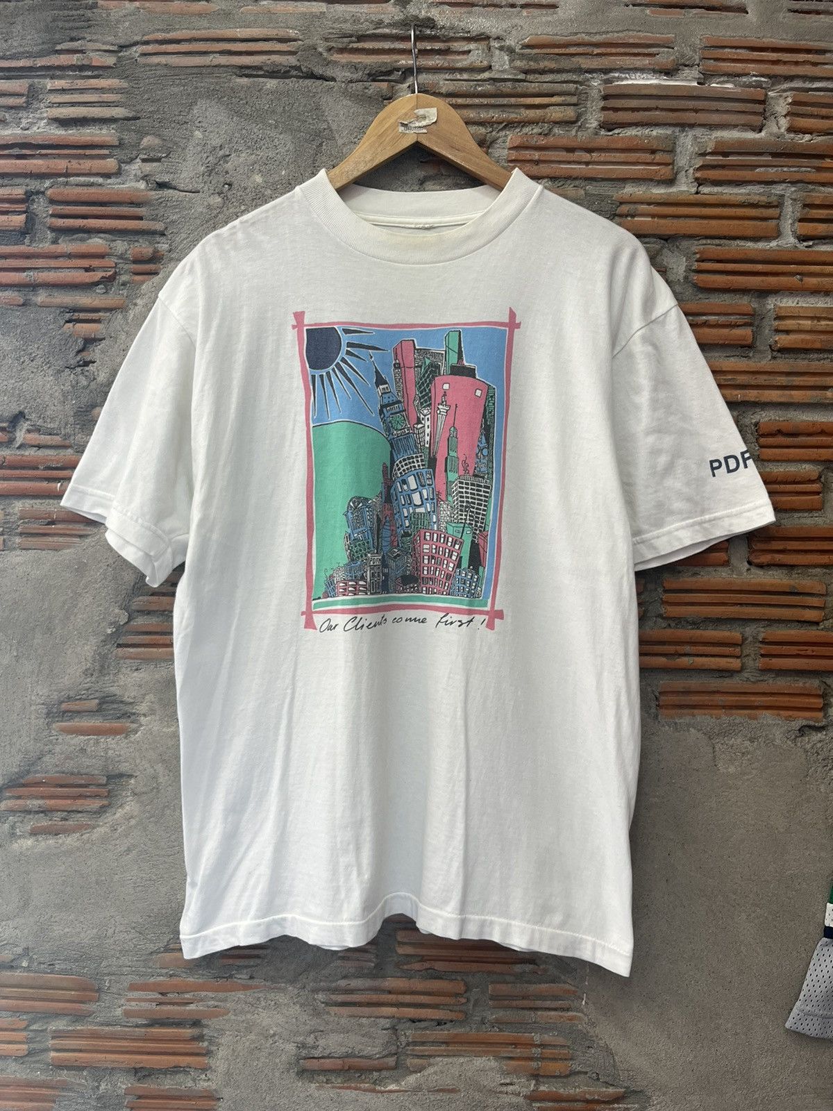 Arts & Science Vintage PDFM Artwork Design City Tower 90’s Tshirt Size US L / EU 52-54 / 3 - 2 Thumbnail