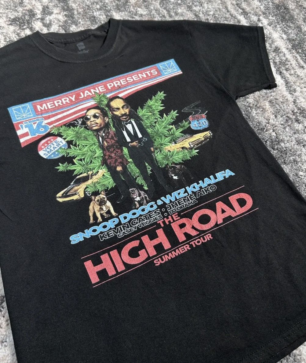 Rap Tees × Snoop Dogg × Wiz Khalifa Rare "The High Road" 2016 Summer Tour Tee Size US M / EU 48-50 / 2 - 7 Thumbnail
