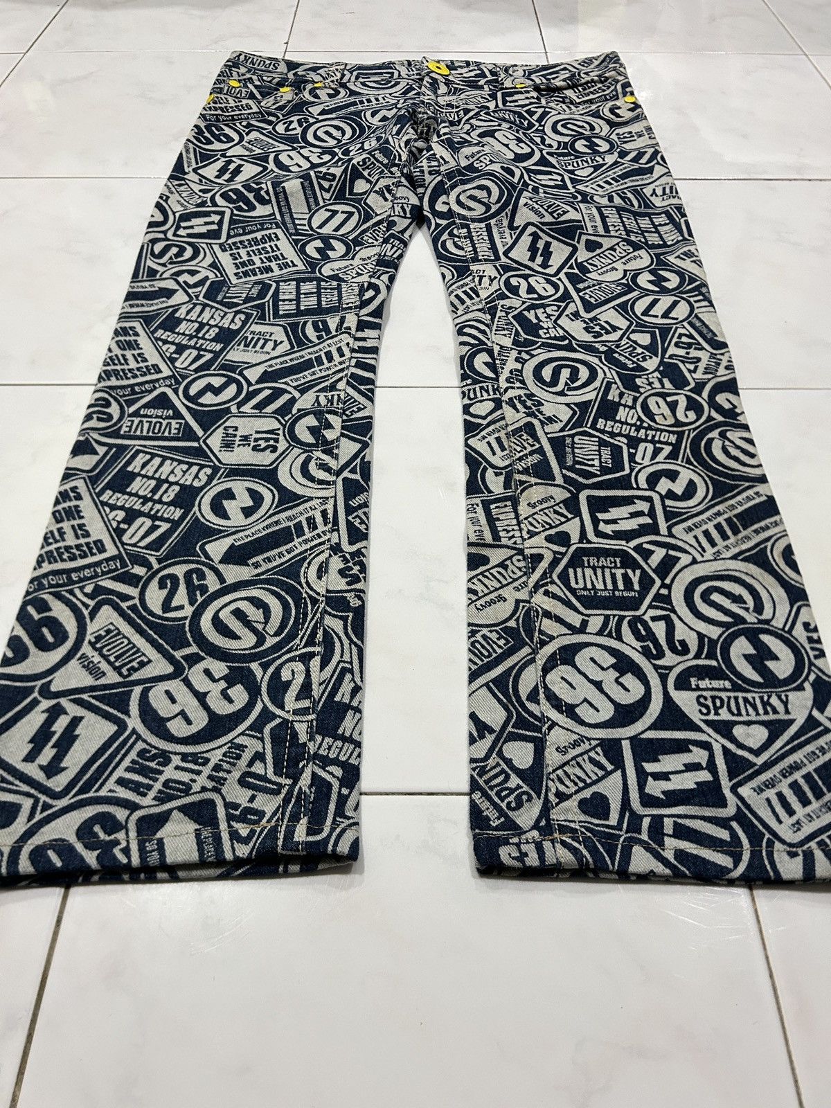 Designer × Japanese Brand Vintage Original Jeans Printed AOP Hysteric Inspired Size US 33 - 5 Thumbnail