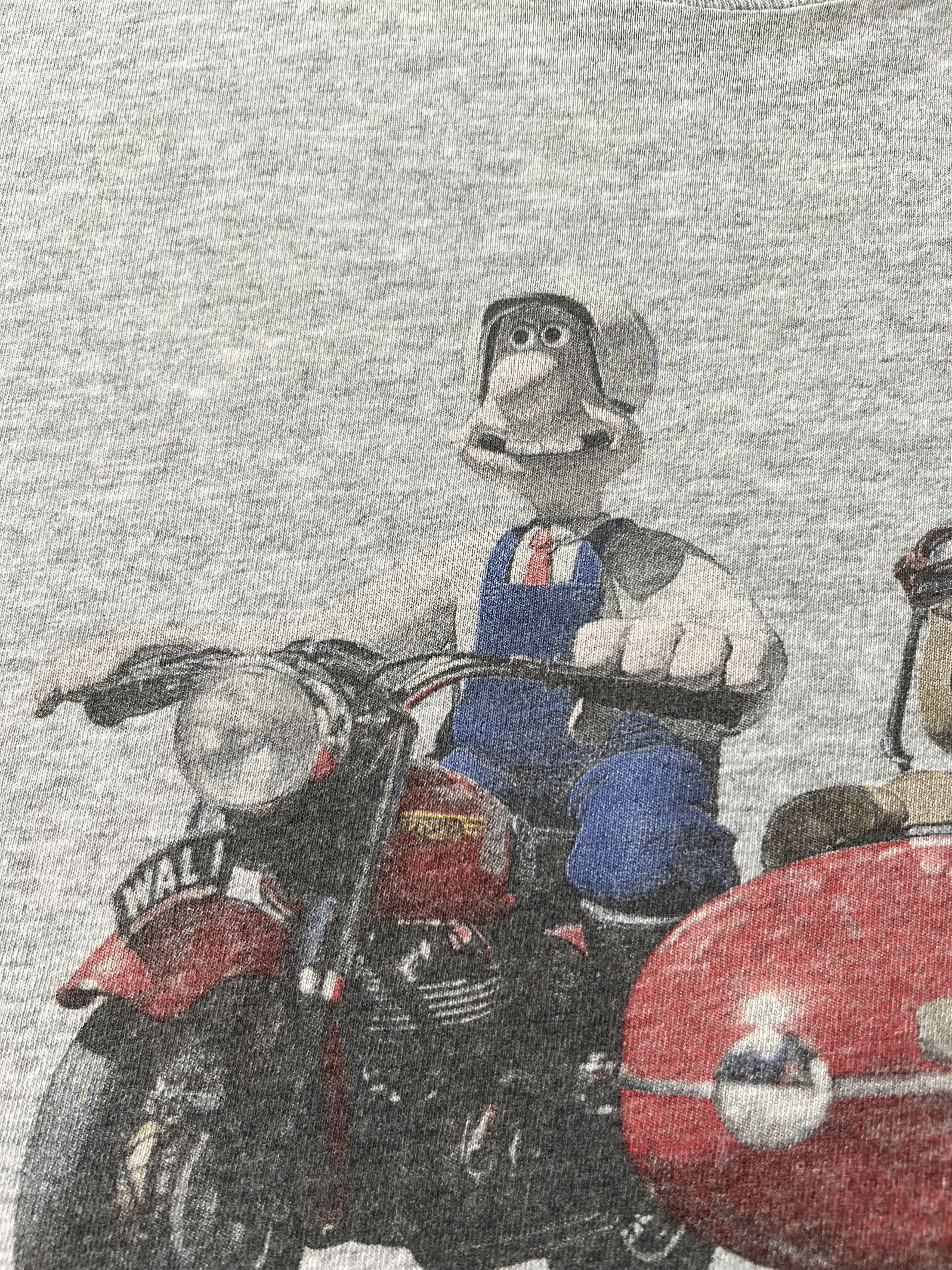 Cartoon Network Vintage 1995 Wallace and Gromit Cartoon Gray T-shirt Size US XL / EU 56 / 4 - 5 Thumbnail