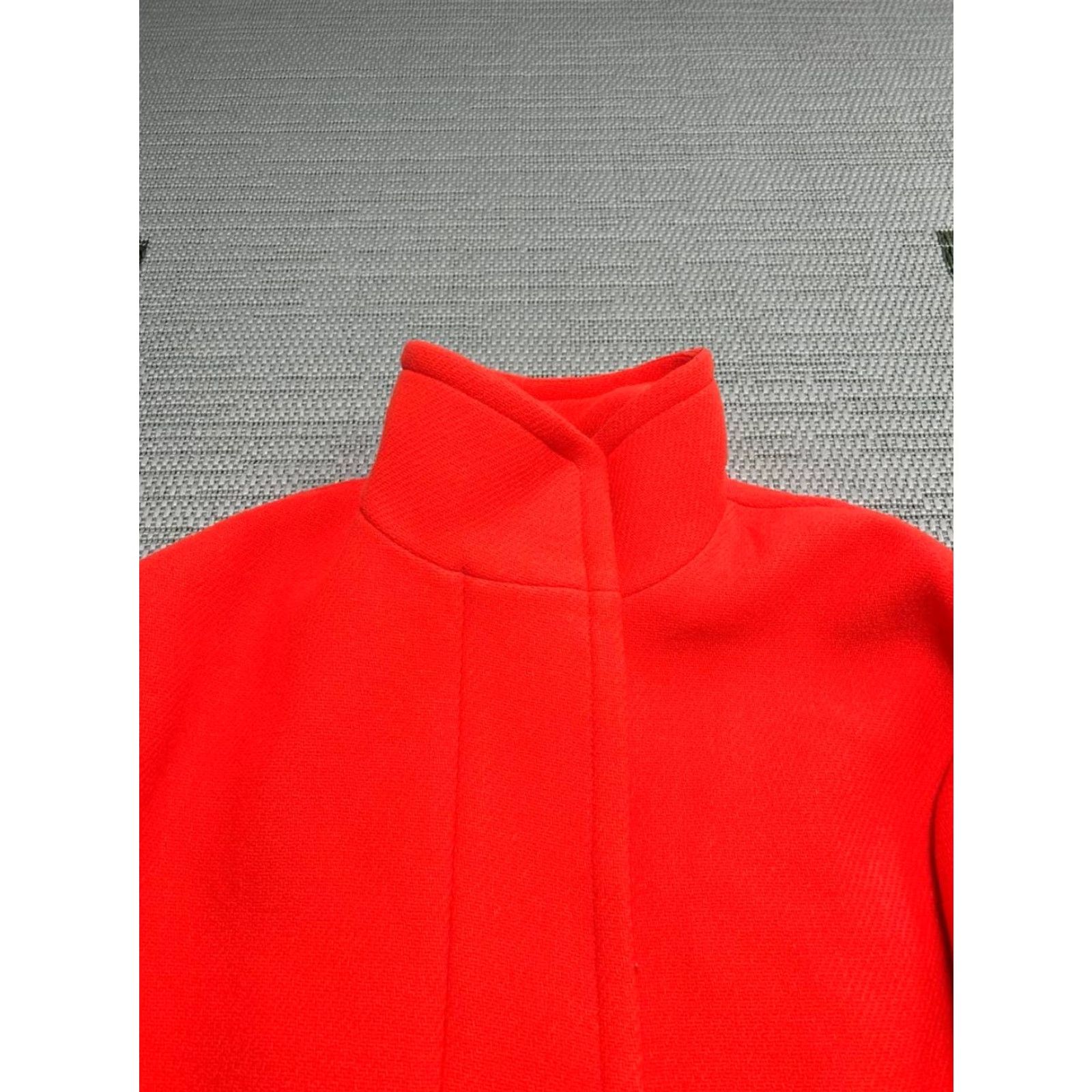 J.Crew VINTAGE J.CREW Coat Nello Gori Italian Stadium Cloth Orange Wool Pea Coat Womens 4 Zip Pockets Lined Funnel Neck Size S / US 4 / IT 40 - 3 Thumbnail