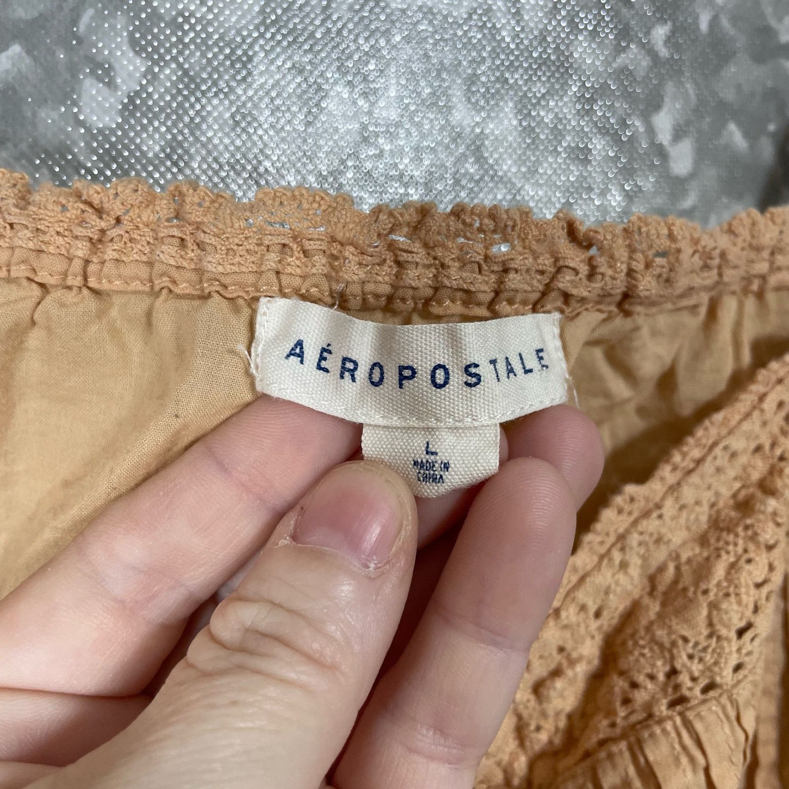 Aeropostale Aeropostale Women's Peach Coquette Pintuck Crop Top - Large Size L / US 10 / IT 46 - 5 Thumbnail