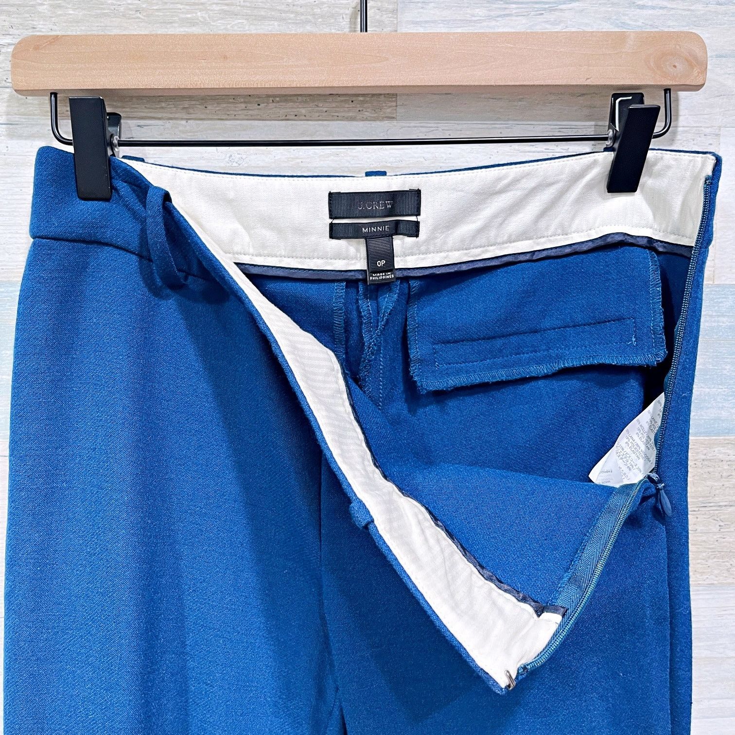 J.Crew J Crew Minnie Stretch Wool Dress Pants Blue Mid Skinny 0P Size 25" / US 0 / IT 36 - 3 Thumbnail