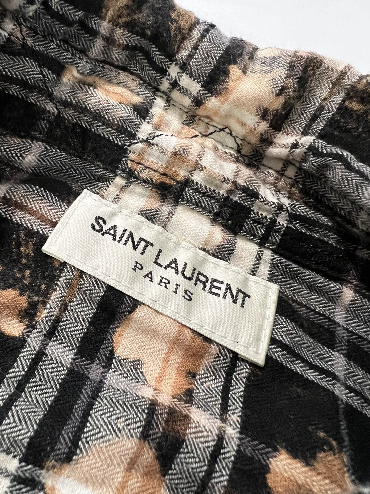 Saint Laurent Paris Saint Laurent Hedi Slimane men’s bleached flannel shirt. S. Size US S / EU 44-46 / 1 - 4 Thumbnail