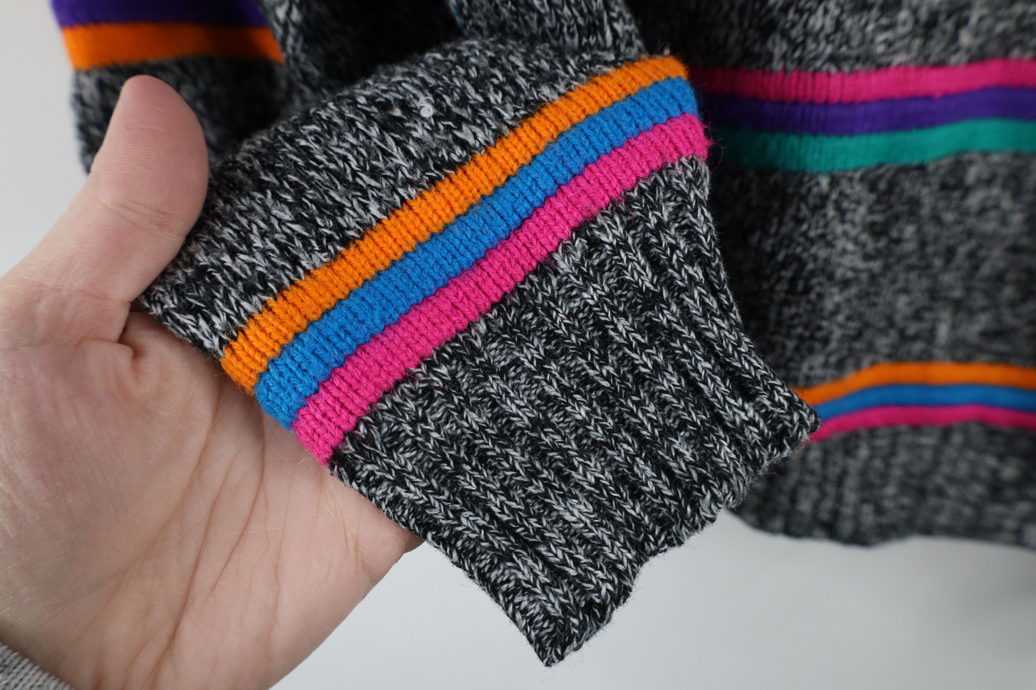 Vintage Vintage 80s 90s Streetwear Rainbow Striped Knit Sweater USA Size L / US 10 / IT 46 - 8 Thumbnail