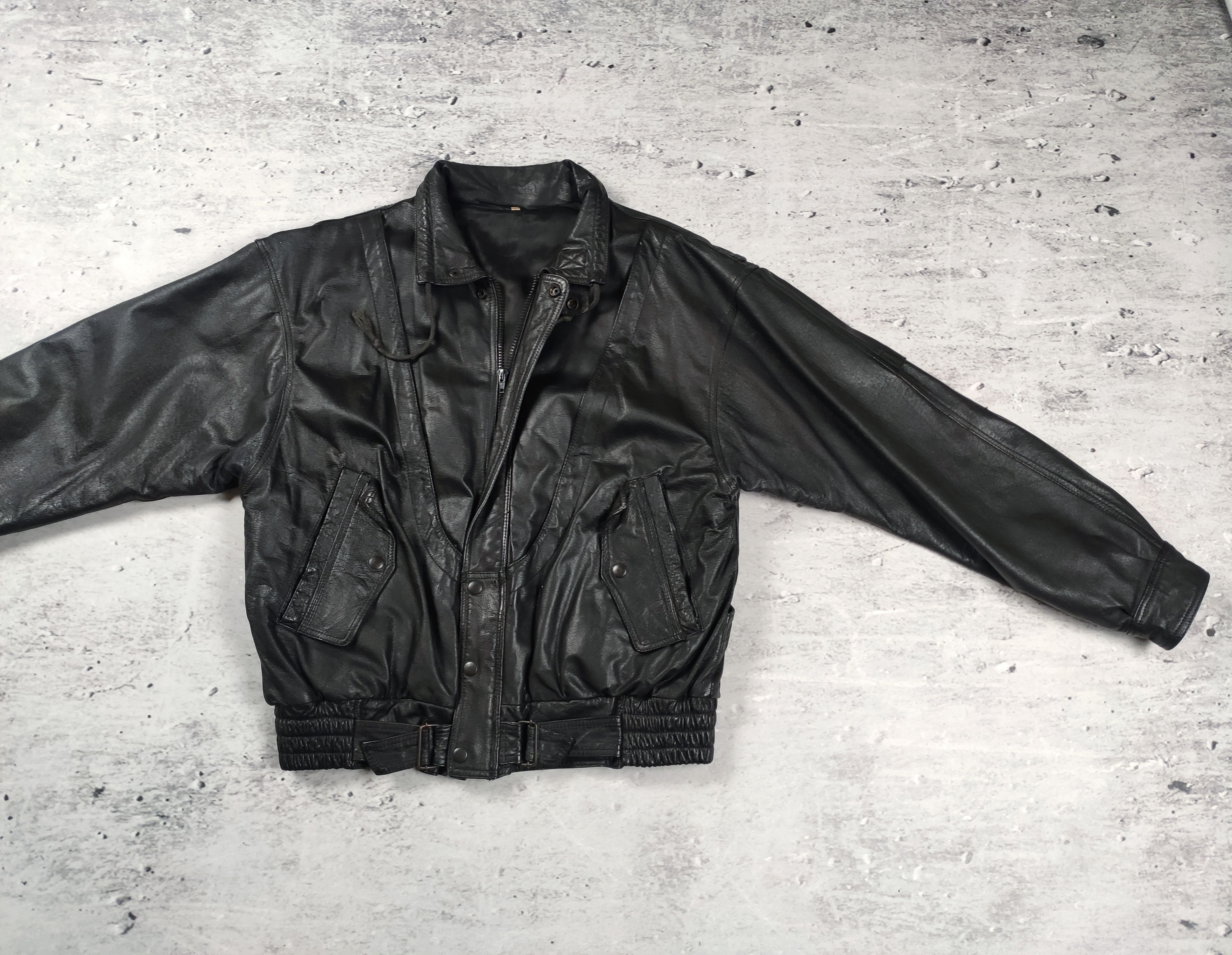 Vintage Vintage leather biker jacket bomber opium cyber boxy Size US M / EU 48-50 / 2 - 5 Thumbnail