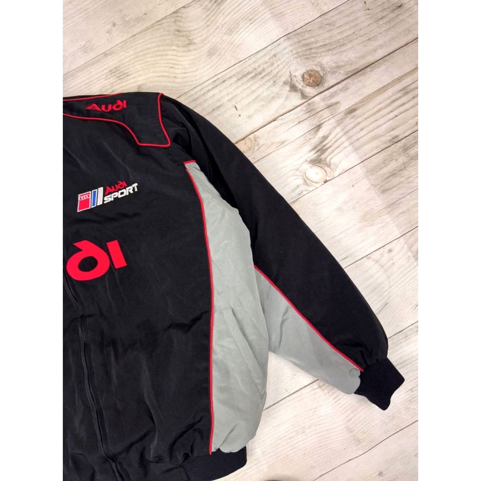Logo 7 VINTAGE Audi Sport Bomber Racing Jacket Men XL Black Size US XL / EU 56 / 4 - 4 Thumbnail