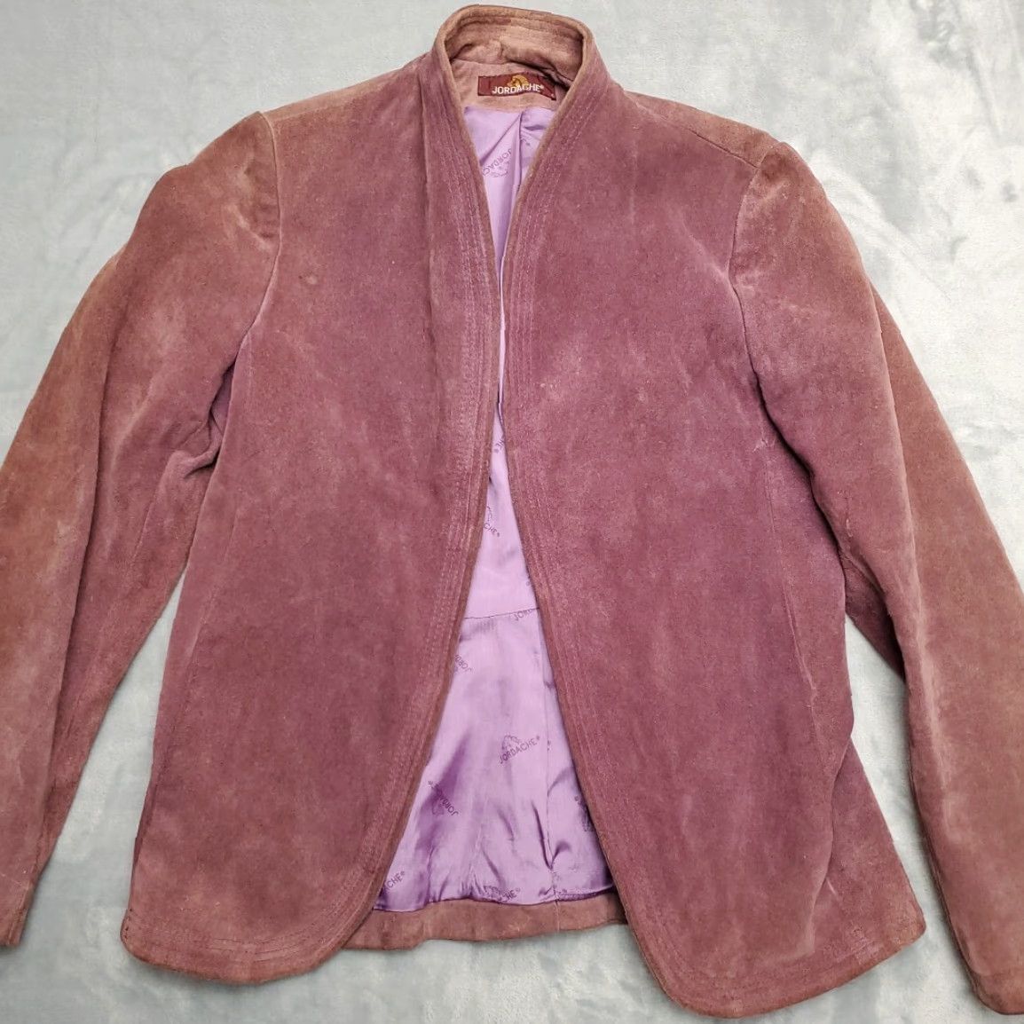 Jordache VTG Jordache Suede Leather Jacket Womens M Purple Retro 70s Boho Western Blazer Jacket Size M / US 6-8 / IT 42-44 - 6 Thumbnail