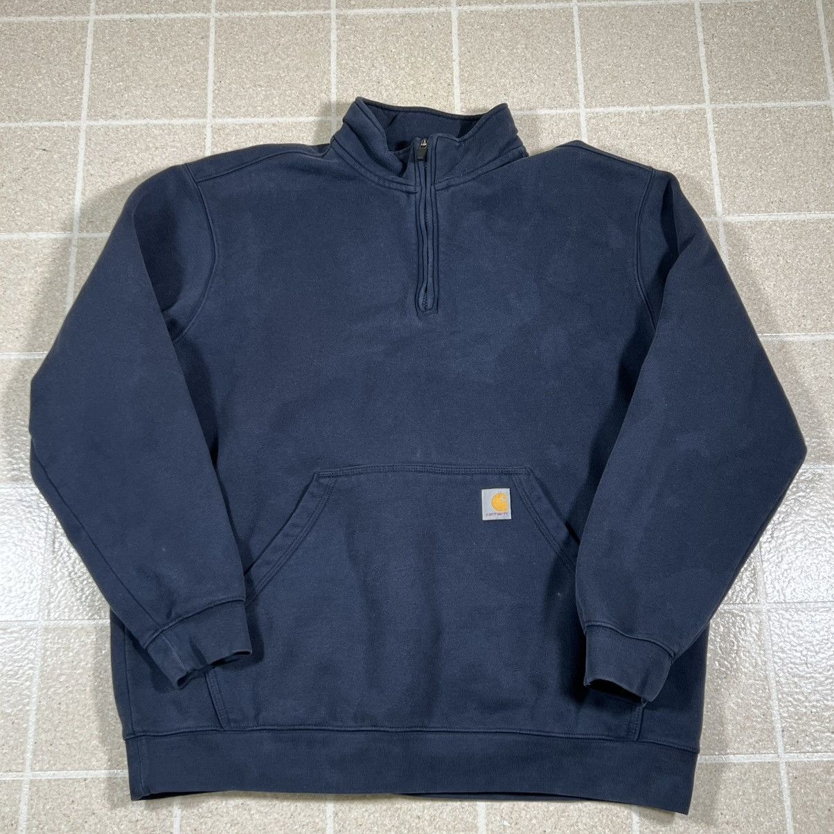Carhartt Carhartt Sweatshirt XL Blue 1/4 Zip Pullover Mock Neck Size US XL / EU 56 / 4 - 1 Thumbnail