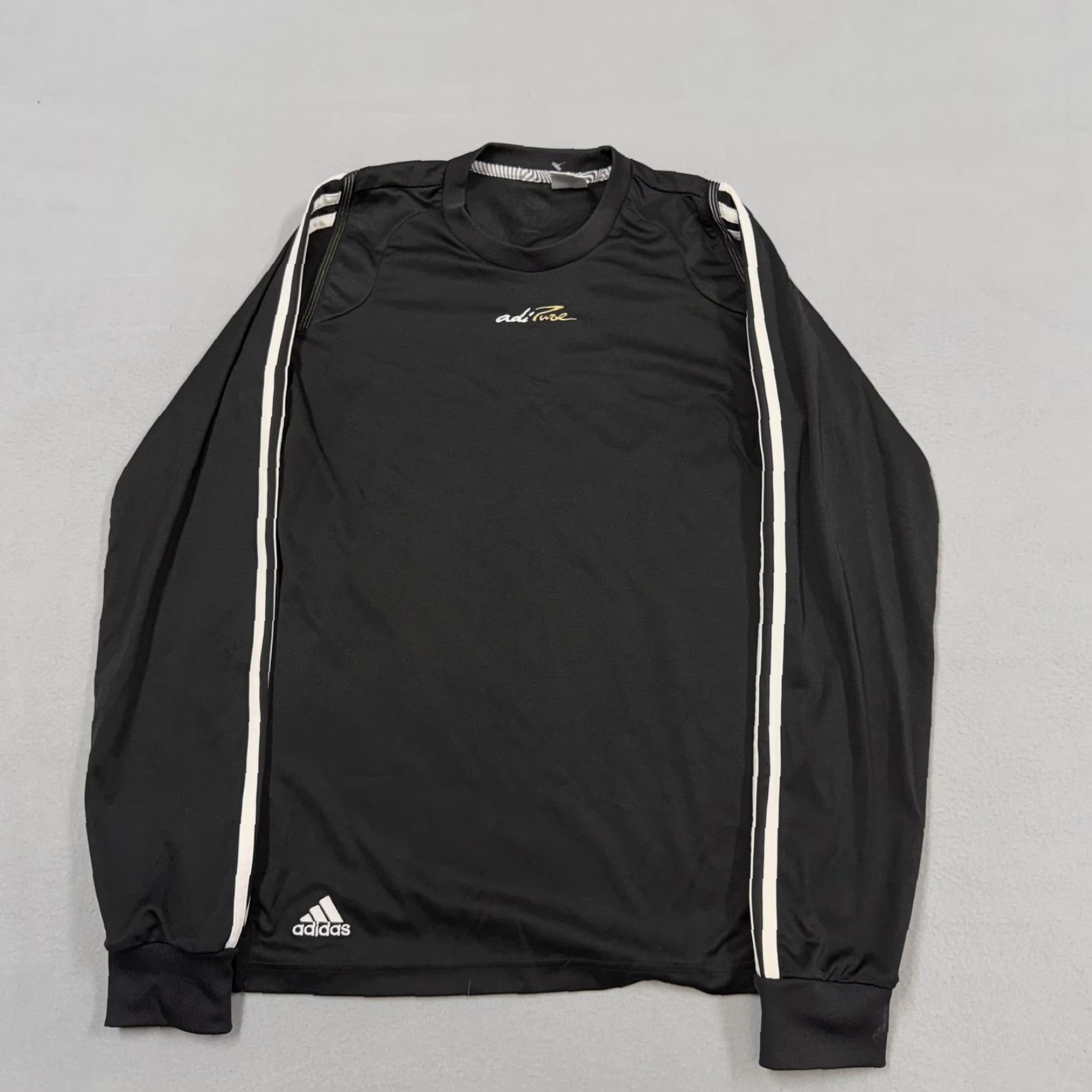 Adidas Adidas Shirt Mens Medium Black AdiPure Long Sleeve Soccer Jersey Performance Top Size US M / EU 48-50 / 2 - 2 Thumbnail