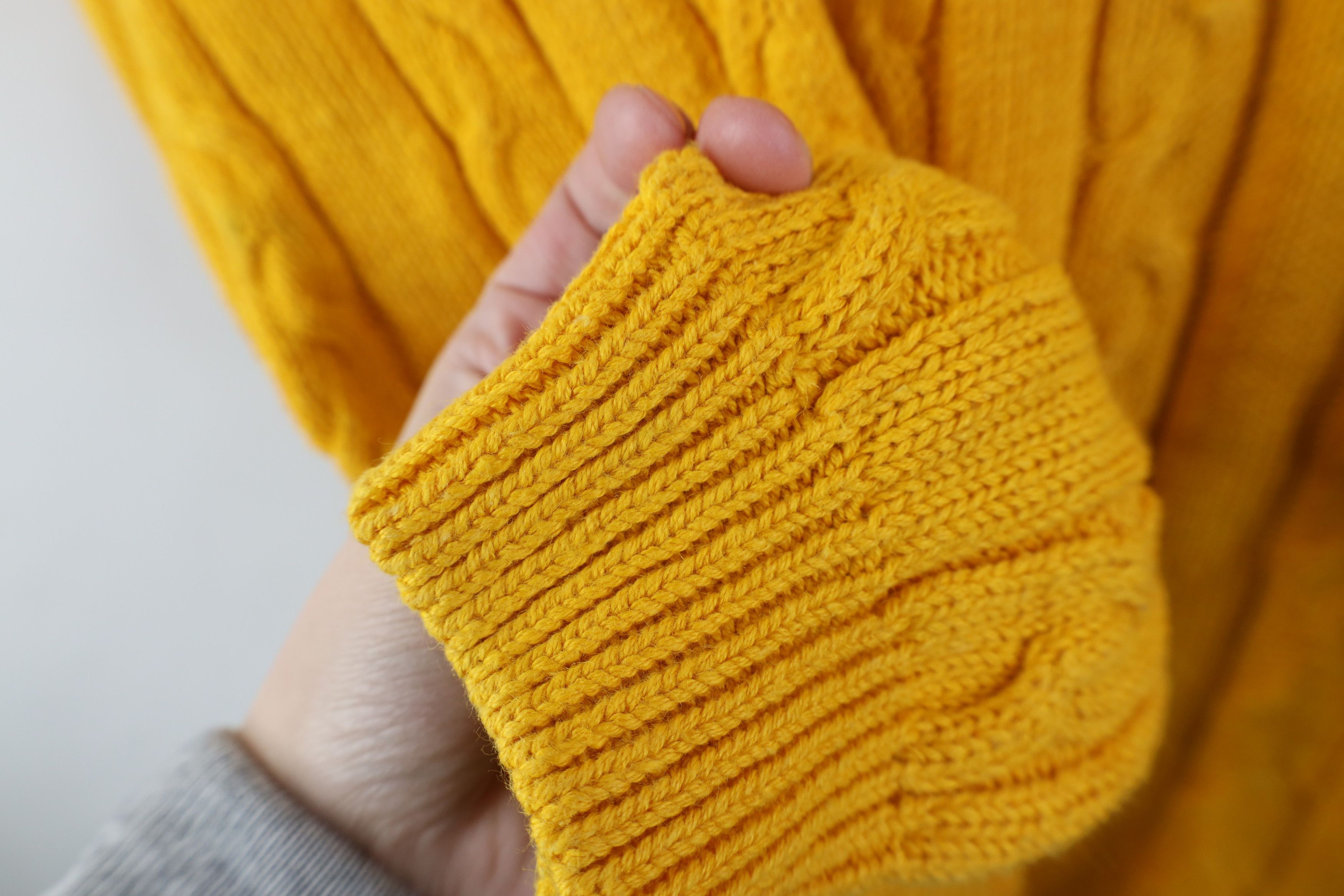 Vintage Vintage 90s Streetwear Chunky Cable Knit Sweater Yellow Size M / US 6-8 / IT 42-44 - 5 Thumbnail