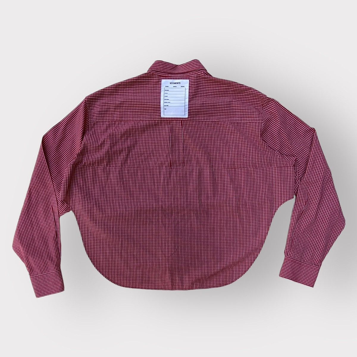 Vetements Fall20 Red Plaid Oversized Cropped Shirt Size S / US 4 / IT 40 - 1 Thumbnail