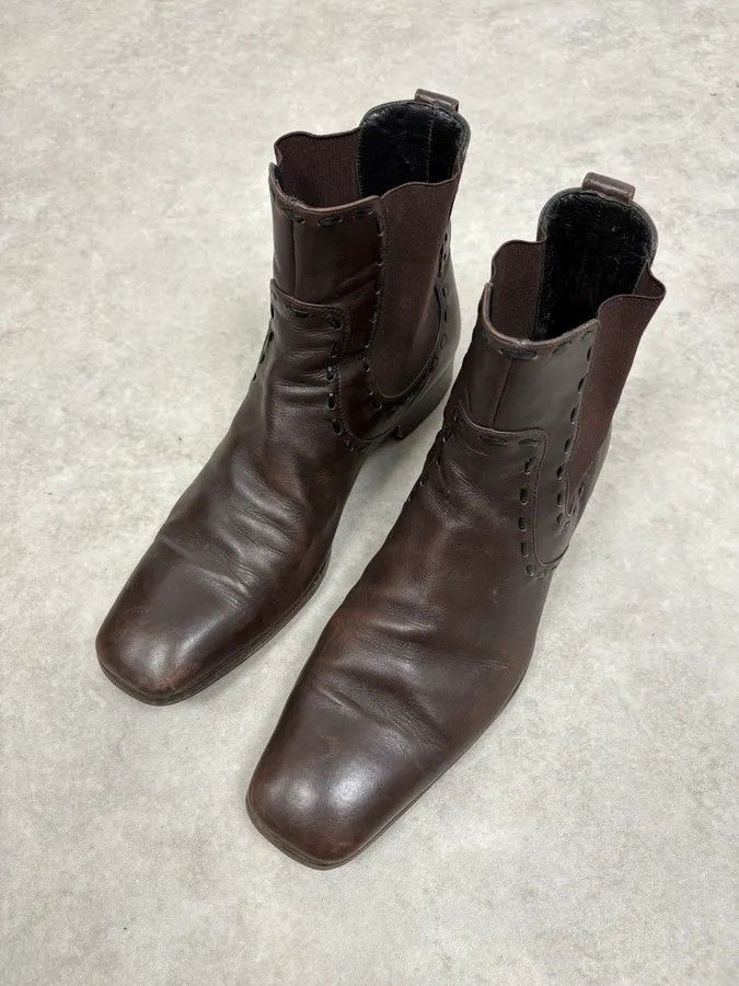 Yves Saint Laurent 2000s Yves Saint Laurent Brown Leather Boots Size US 8 / EU 41 - 3 Thumbnail