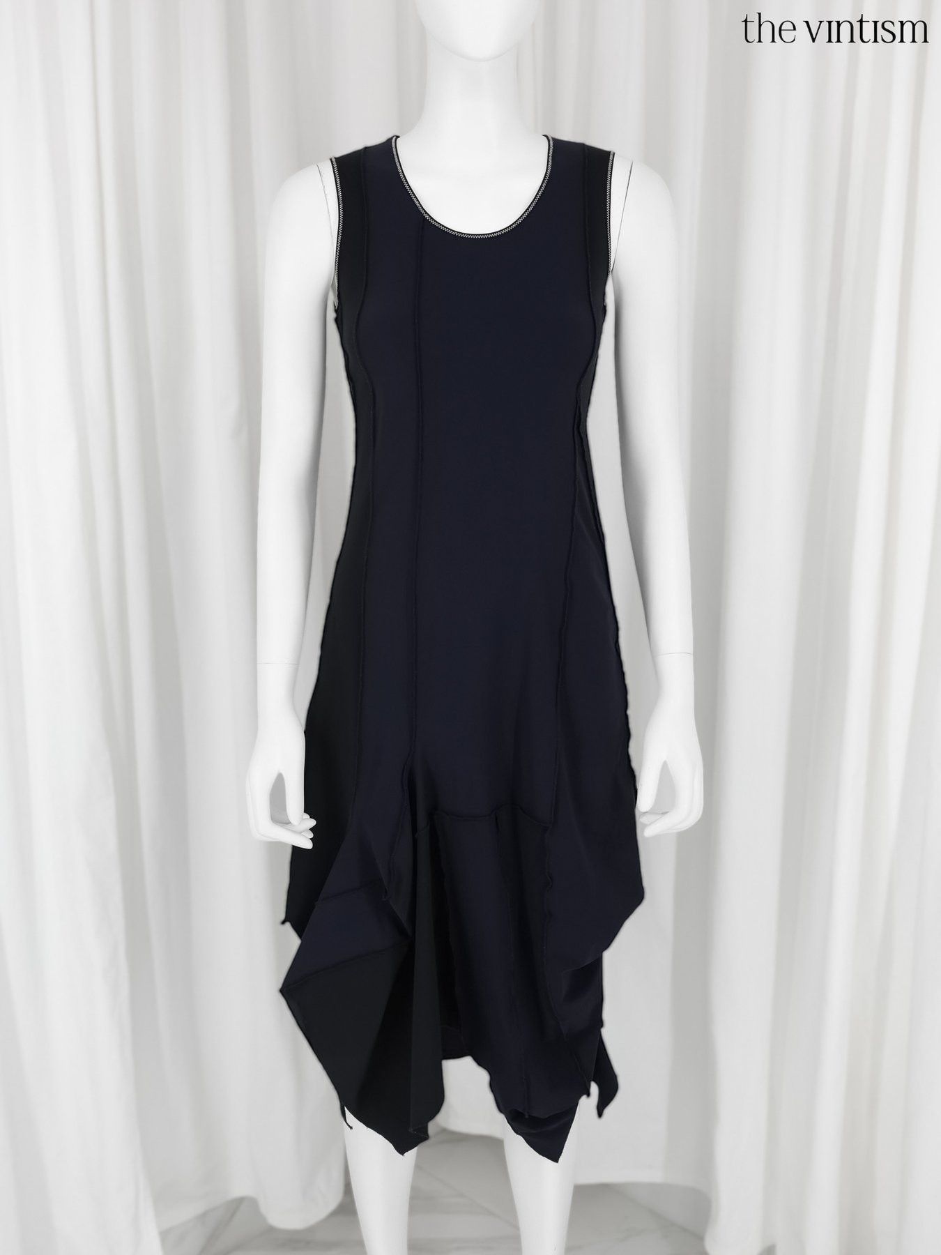 Marithe + Francois Girbaud Marithe + Francois Girbaud Archival Navy Stretch Nylon Dress Size S / US 4 / IT 40 - 3 Thumbnail