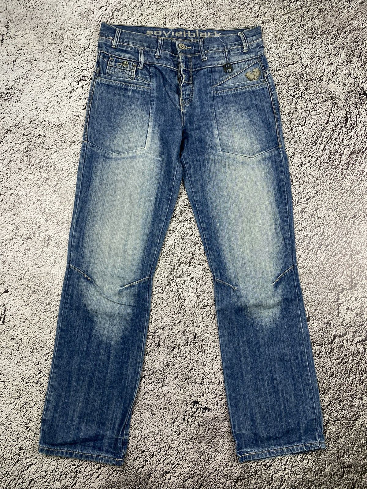Vintage Vintage Y2K faded denim jeans streetwear Japanese style Size US 34 / EU 50 - 1 Thumbnail