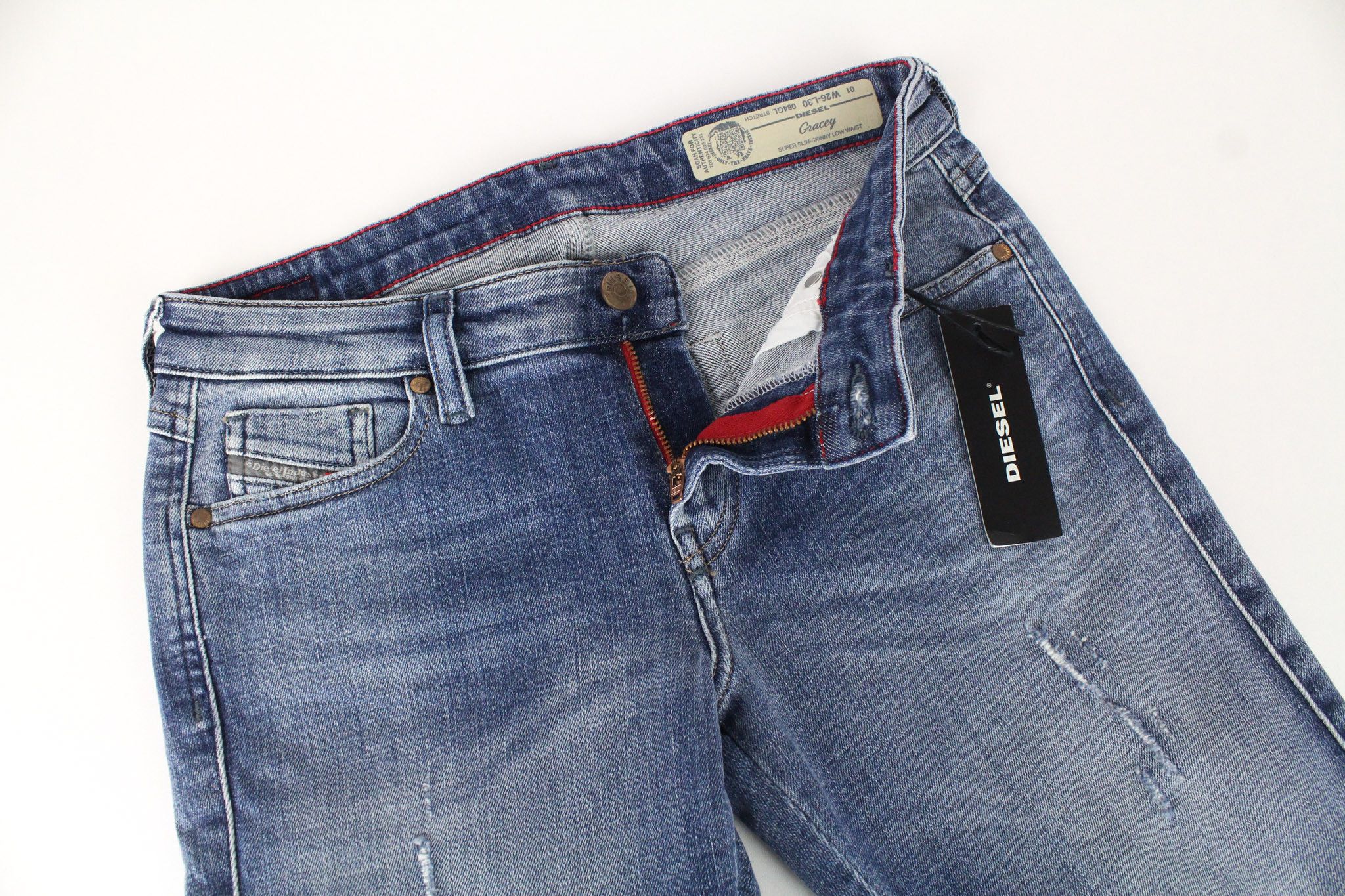 Diesel GRACEY 084GL W26/L30 Blue Stretch Jeans 72315 Size 26" / US 2 / IT 38 - 5 Thumbnail