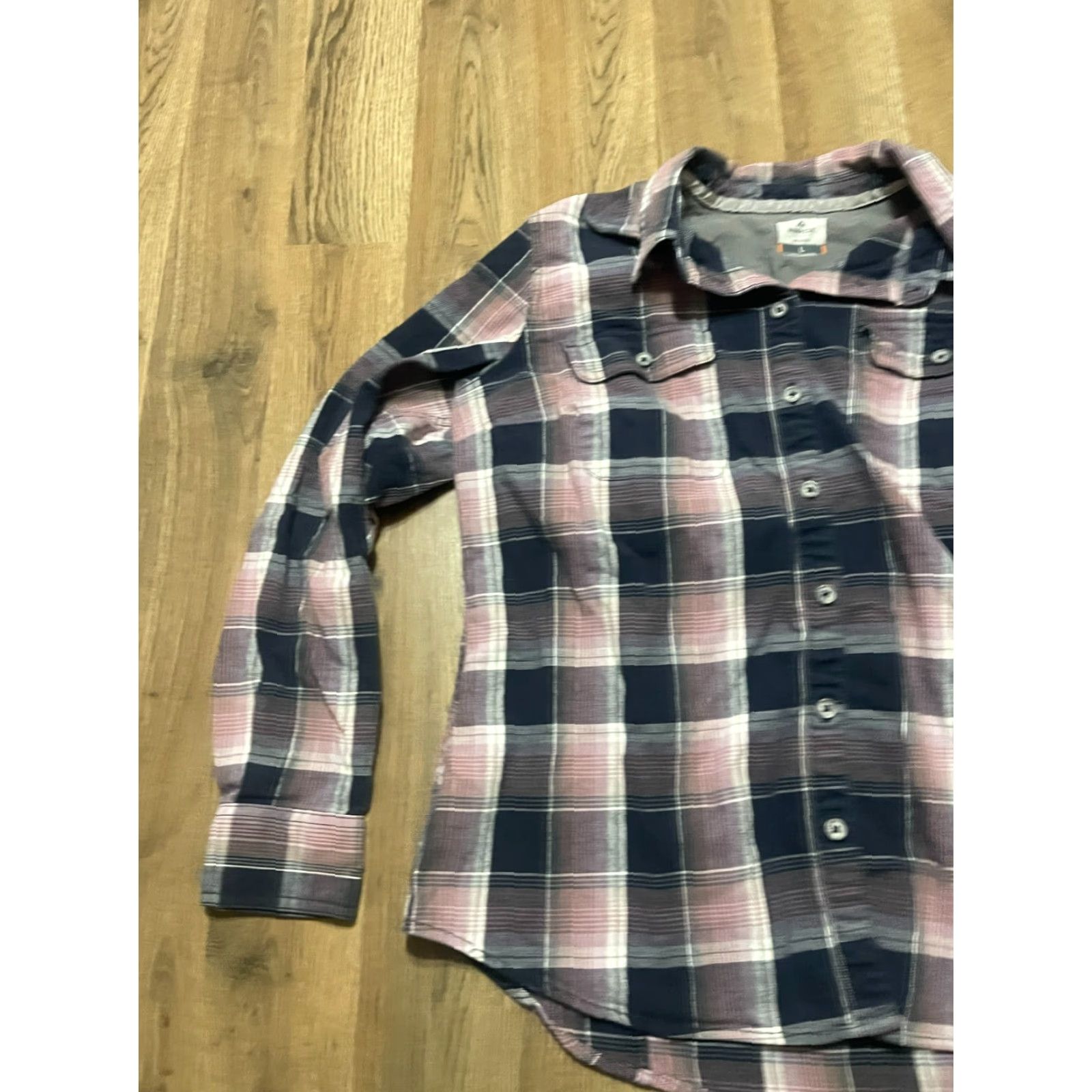Vintage Ridgecut Shirt Womens Large Blue Gray Pink Plaid Button Up Long Sleeve Casual Fall Spring Summer Size L / US 10 / IT 46 - 3 Thumbnail