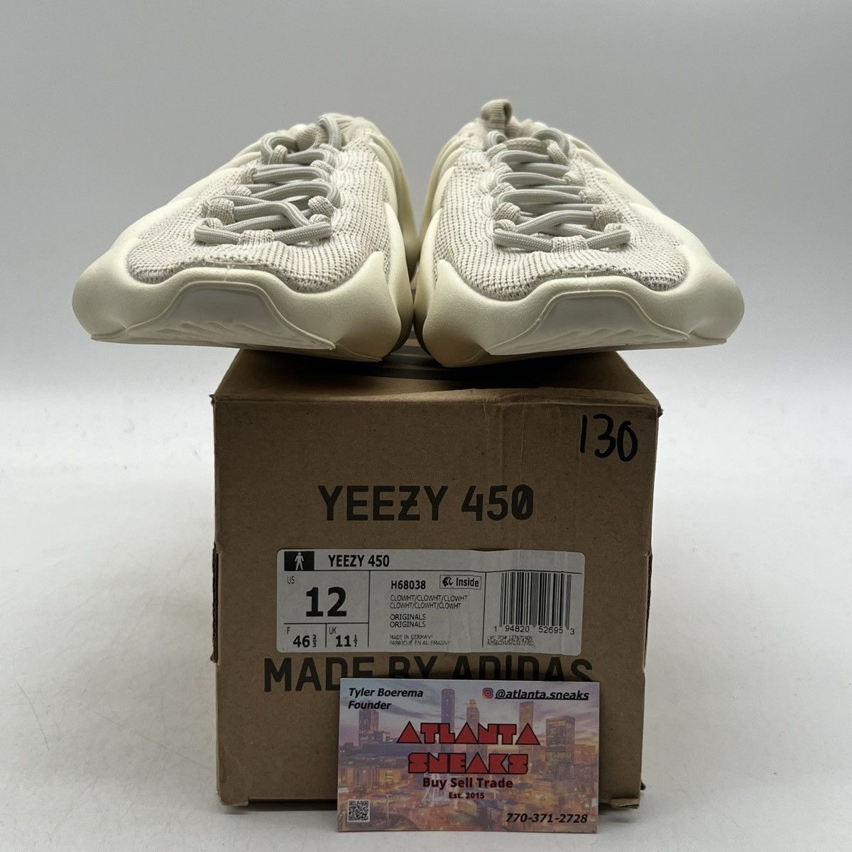 Adidas Yeezy 450 cloud white Size US 12 / EU 45 - 2 Thumbnail
