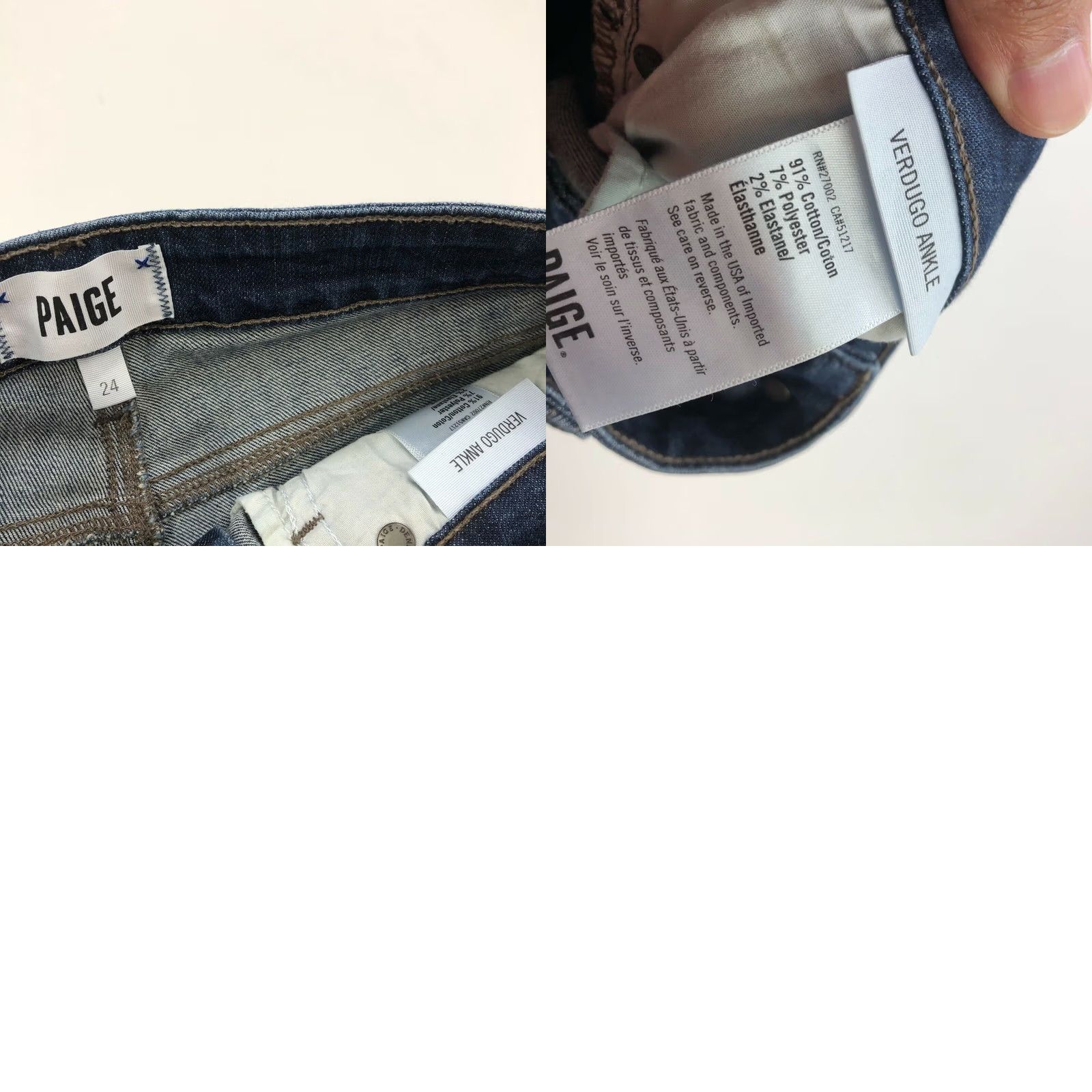 Paige Paige Verdugo Ankle 24 Jeans Denim Slim Distressed Regular Rise Mid 26W 28L Blue Womens Jeans Skinny Size 42" / US 20 - 8 Thumbnail