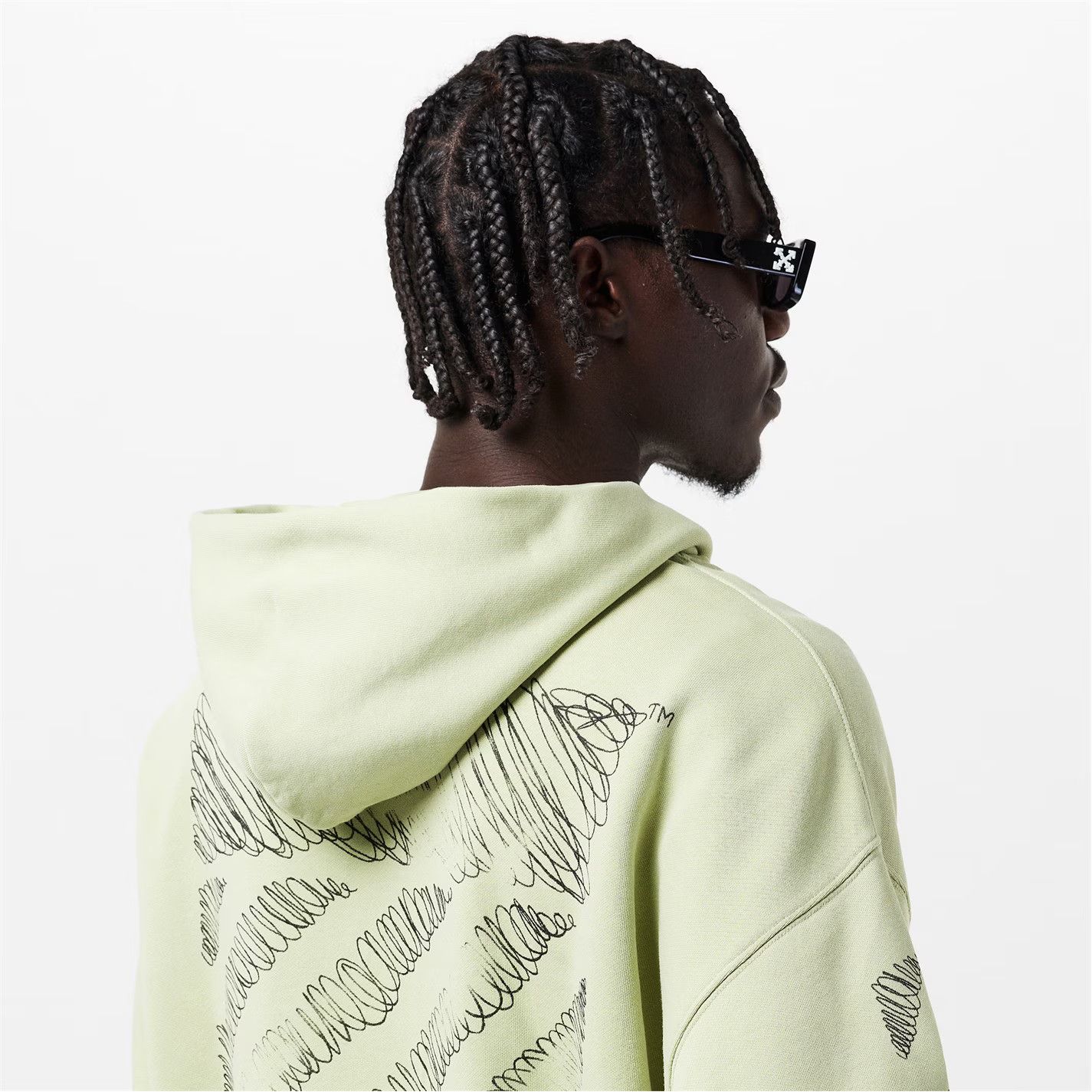 Off-White o1g2r1mq0226 Scrib Diag Pullover Hoodie In Light Green Size US S / EU 44-46 / 1 - 6 Thumbnail