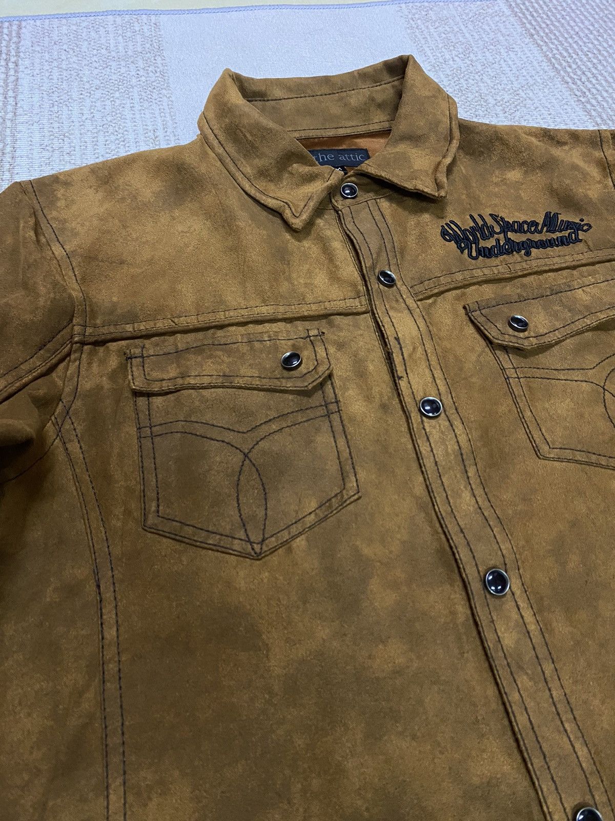 If Six Was Nine × In The Attic × Japanese Brand In The Attic Suede Cotton Pearl Snap Button Shirt Size US M / EU 48-50 / 2 - 5 Thumbnail