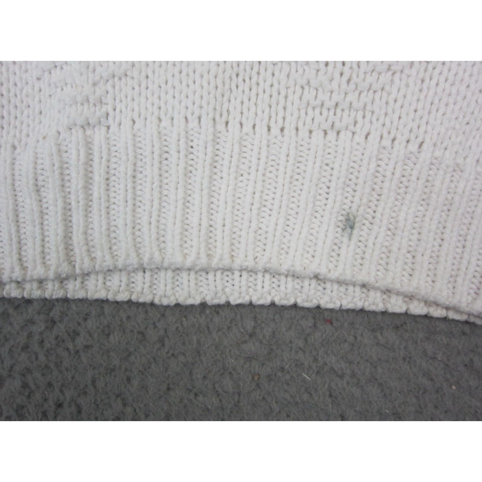 Vintage VINTAGE Diversity Sweater Womens S White Knit Pullover 90s Made in USA Crew Neck Long Sleeve Solid 100% Cotton Pullover Women Vintage 90s Size S / US 4 / IT 40 - 3 Thumbnail