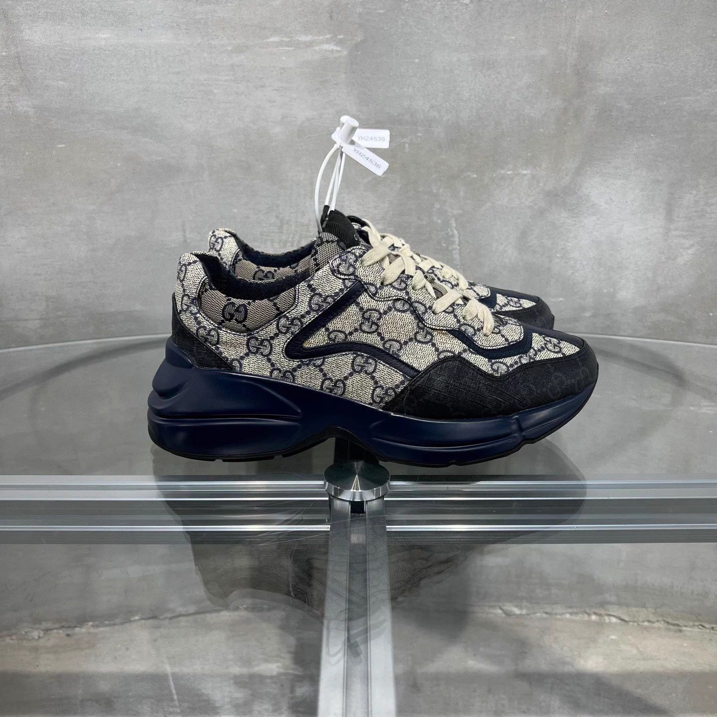 Gucci Gucci Rhyton Cream Blue GG Supreme Monogram Dad Sneaker Size US 7.5 / IT 37.5 - 4 Thumbnail