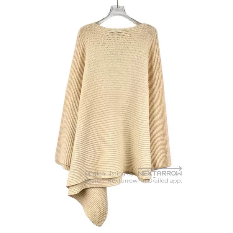 Dior Dior Beige cashmere irregular round-neck long-sleeved knit Size L / US 10 / IT 46 - 2 Thumbnail