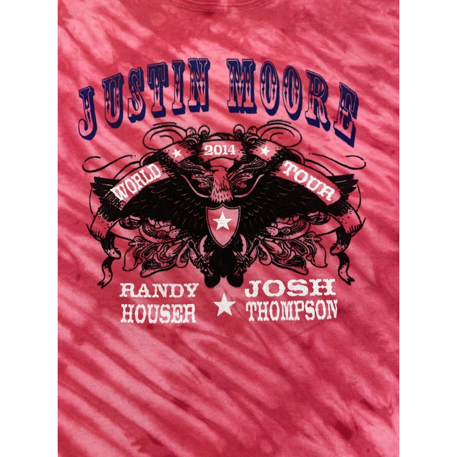 Anvil VINTAGE Justin Moore Tie Dye T-Shirt Large Pink Country Music Tour Mens Size US L / EU 52-54 / 3 - 2 Thumbnail