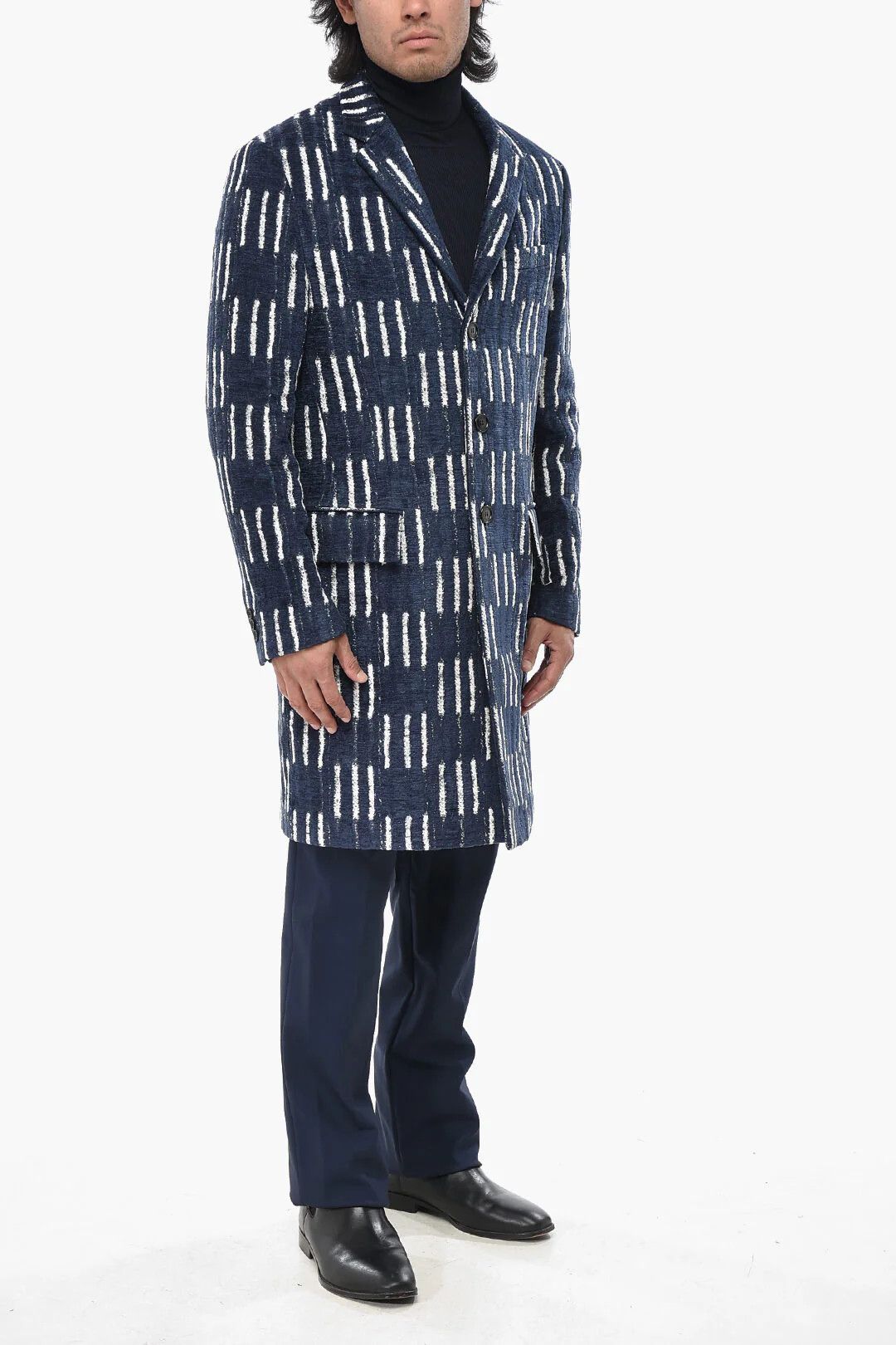Off-White og1mm0426 Velour Coat in Blue Size US M / EU 48-50 / 2 - 4 Thumbnail