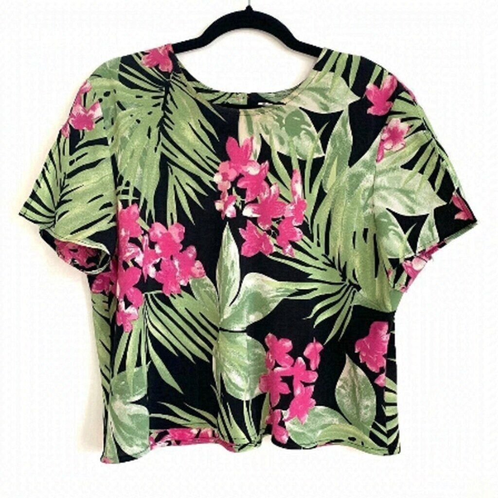 Other On by Leboff Pink & Green Tropical Top Women's Size Large Size L / US 10 / IT 46 - 2 Thumbnail