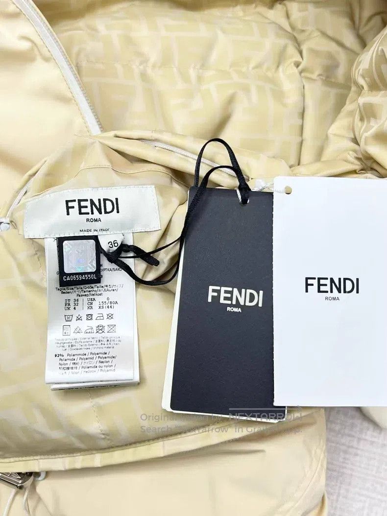 Fendi Fendi Logo-printed reversible hooded down jacket Size XXS / US 00 / IT 34 - 4 Thumbnail