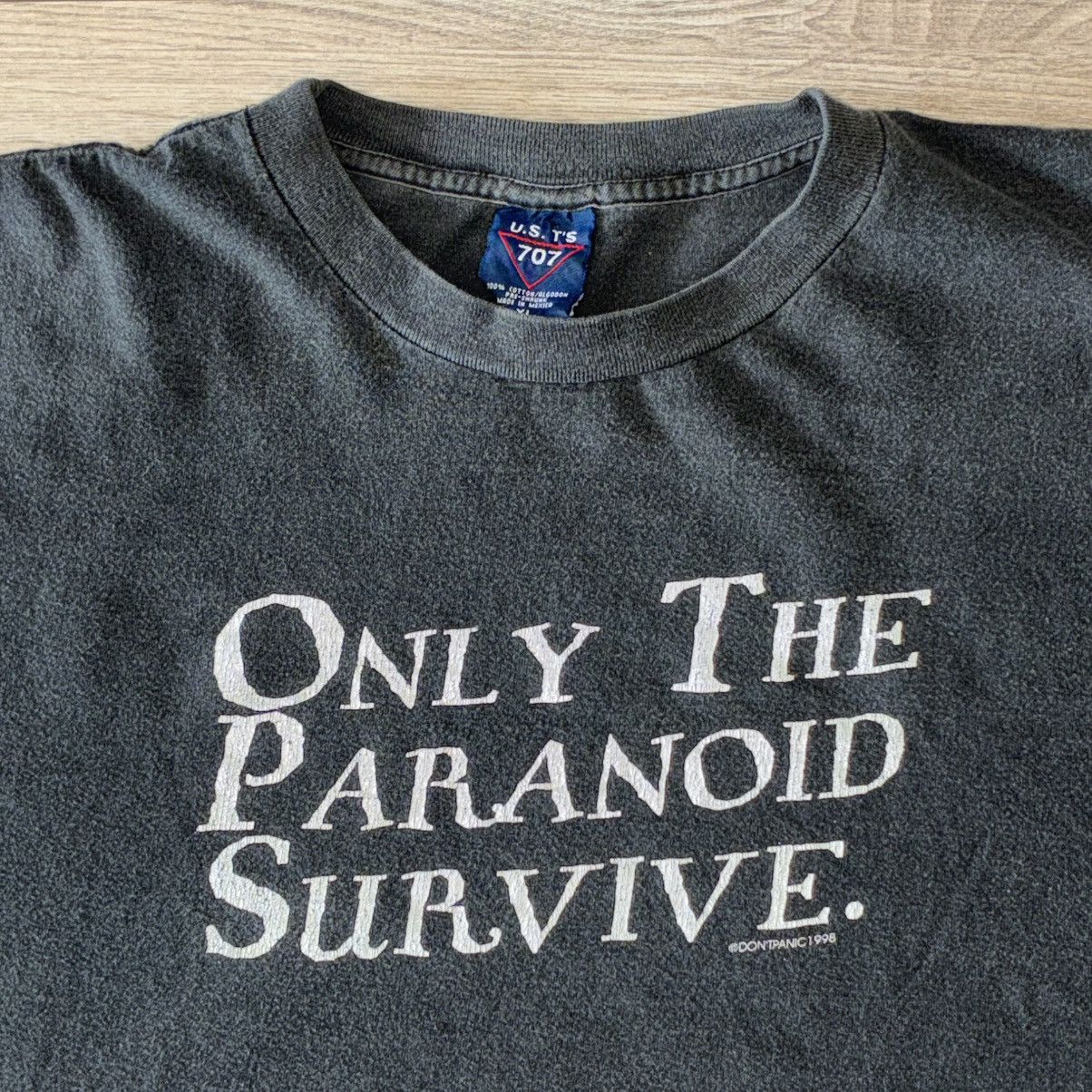 707 Only The Paranoid Survive faded black tee shirt Size US XL / EU 56 / 4 - 2 Thumbnail