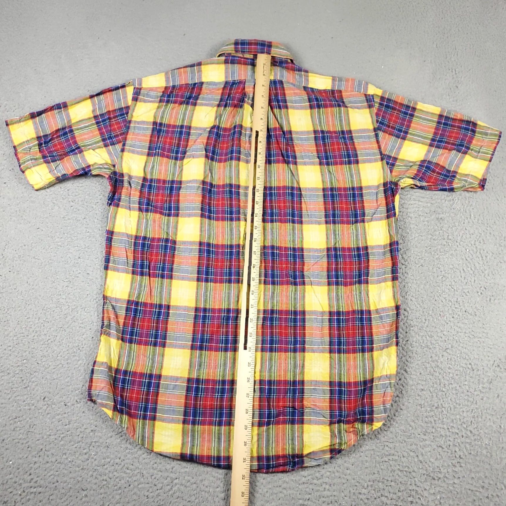 Ralph Lauren Ralph Lauren Shirt Mens Small Yellow Red Plaid Button-Up Short Sleeve Pony Logo Classic Collegiate Casual All Seasons S Mens Size US S / EU 44-46 / 1 - 4 Thumbnail