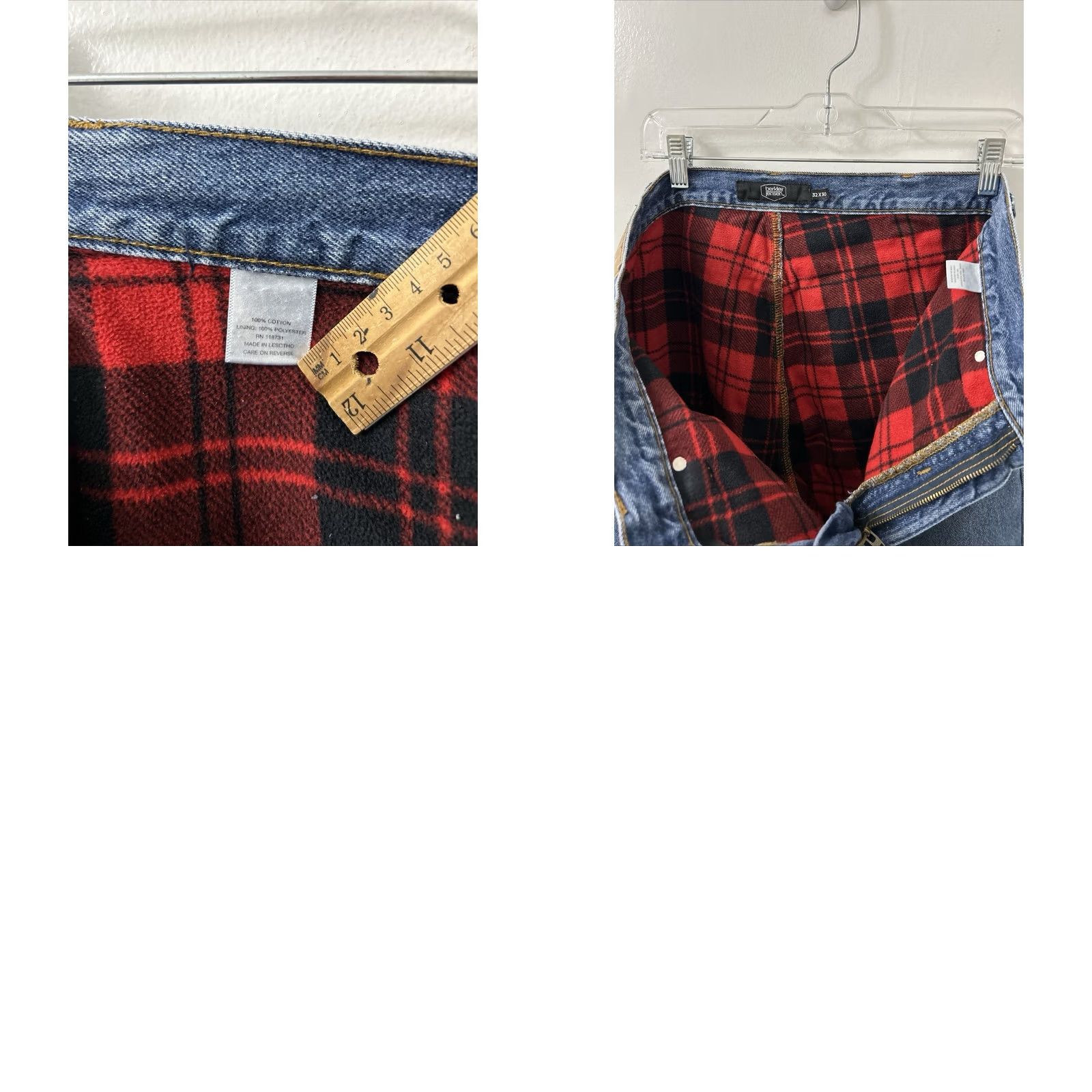 Denime Berkley Jensen Jeans Strai ght Leg Flannel Lined Denim Mens 32x30 Blue YKK Pocket 5-Pocket Size US 32 / EU 48 - 9 Thumbnail