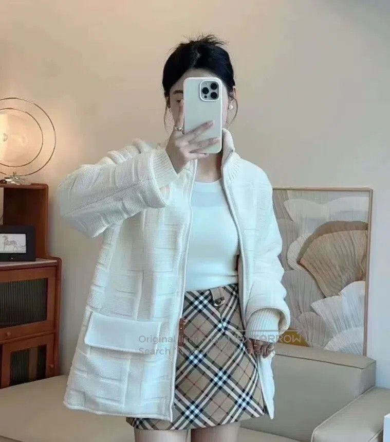 Hermes Hermes Ivory Texture Wool Stand Collar Zipper Long Sleeve Size XXS / US 00 / IT 34 - 8 Thumbnail