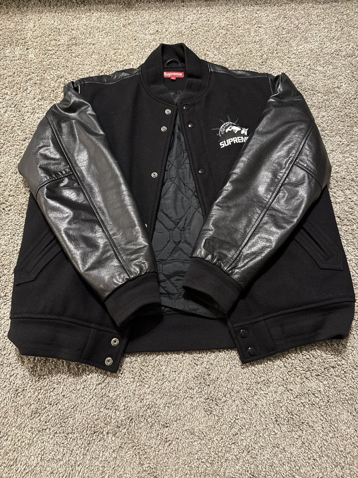 美品Supreme In God We Trust Varsity Jacket Supreme Supreme “In god we trust” varsity jacket | Grailed