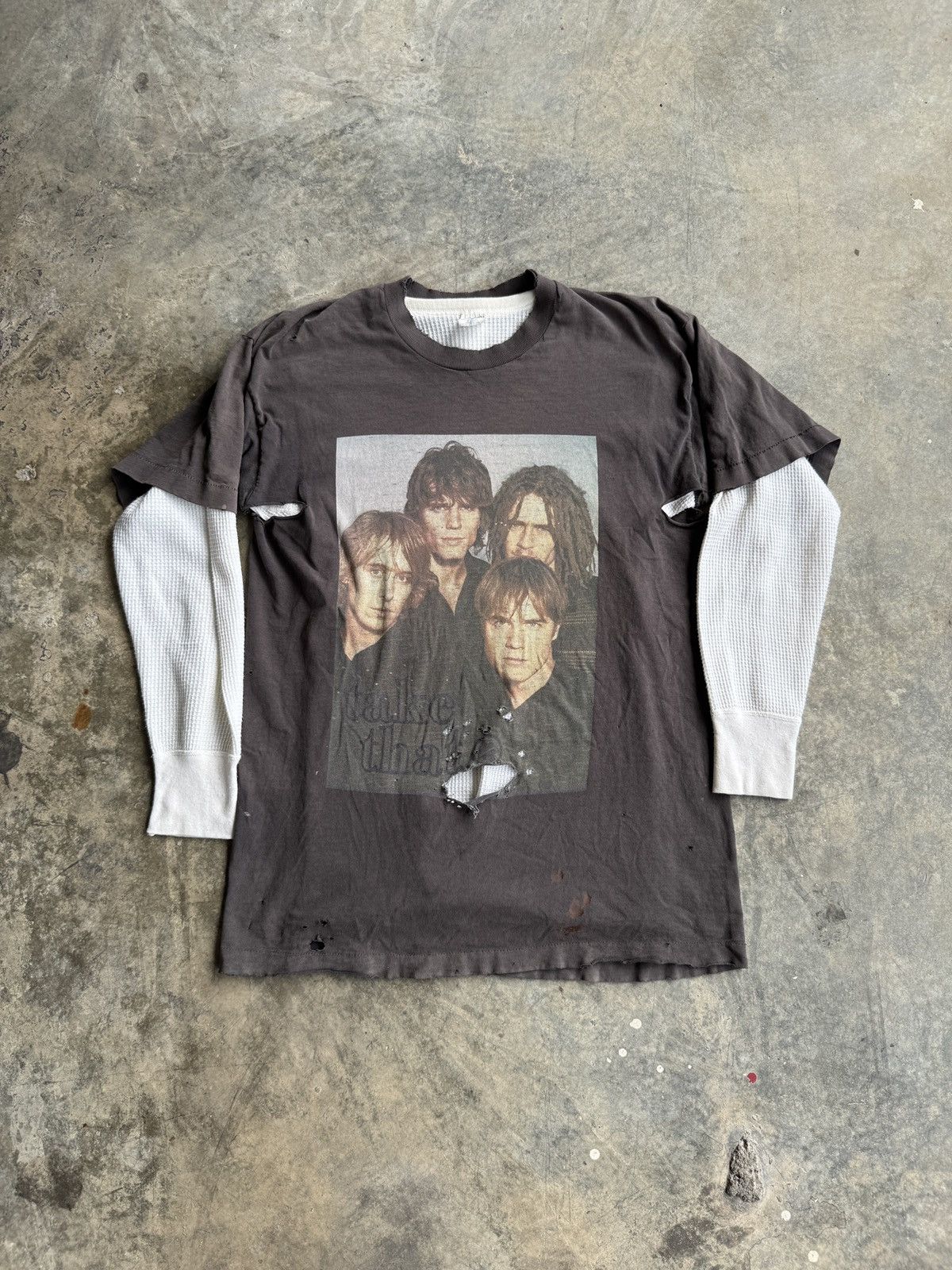 Band Tees × Vintage *RARE* 1995 VINTAGE THRASHED TAKE THAT TOUR TEE Size US M / EU 48-50 / 2 - 1 Thumbnail