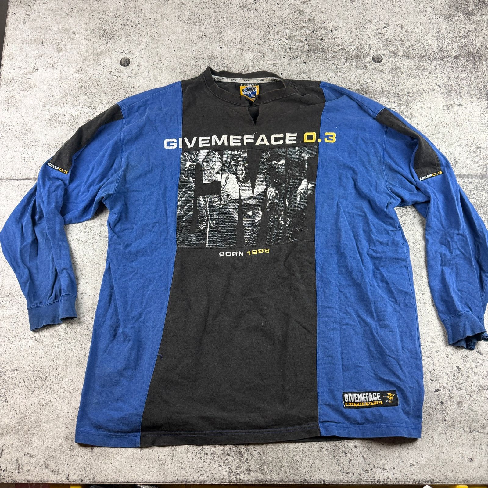 Vintage Give Me Face Long Sleeve Shirt 2XL Distressed Y2K Streetwear Size US XXL / EU 58 / 5 - 2 Thumbnail