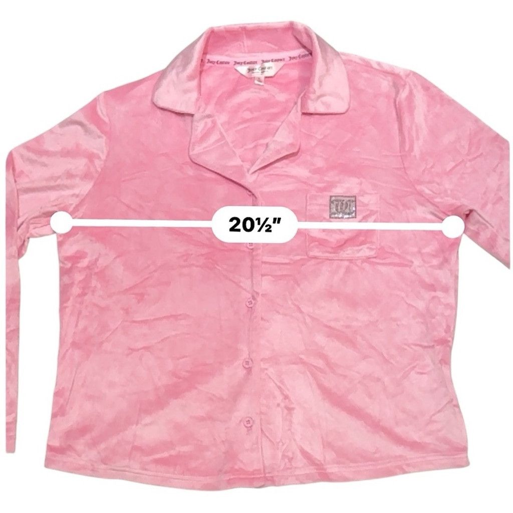 Juicy Couture JUICY Couture Pink Velour Pajama Top SZ L Size L / US 10 / IT 46 - 7 Thumbnail