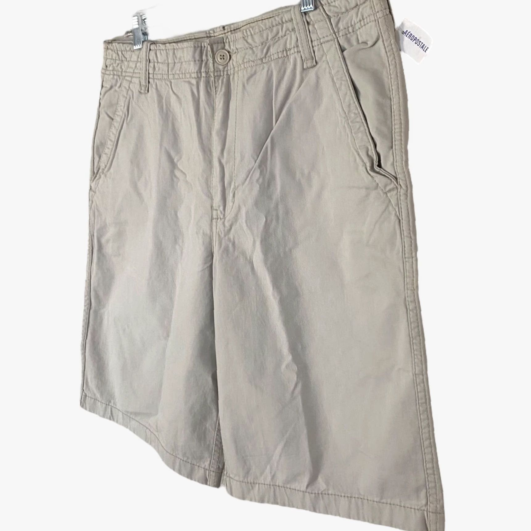 Vintage VINTAGE Aeropostale Cotton Twill Chino Shorts Men's 36 Beige Flat-Front Casual Summer Size US 36 / EU 52 - 2 Thumbnail