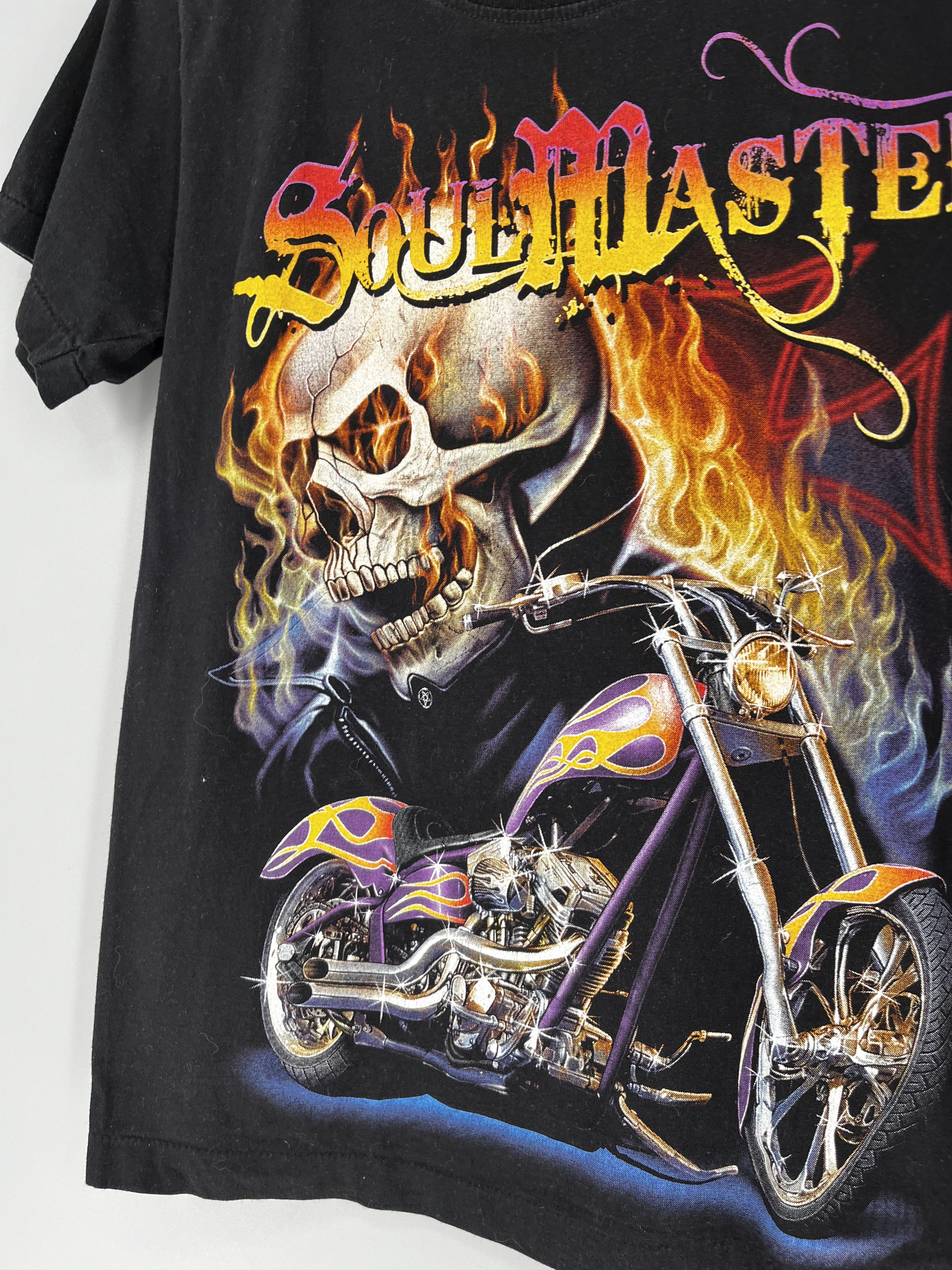 Harley Davidson Vintage Y2K Bike and Skull Soul Master Short sleeve T-shirt Size US XL / EU 56 / 4 - 7 Thumbnail